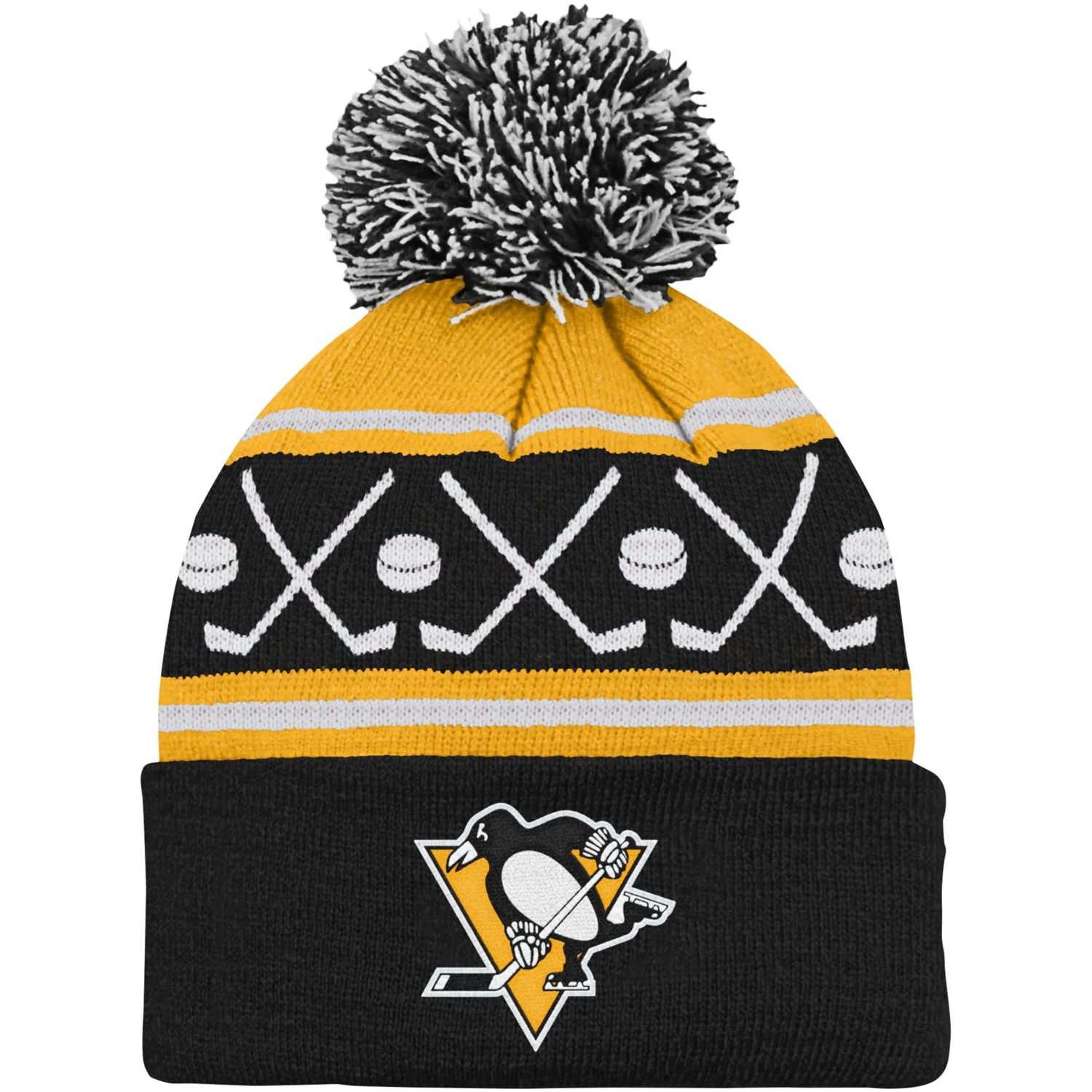 Preschool Pittsburgh Penguins Faceoff Cuffed Knit Hat with Pom