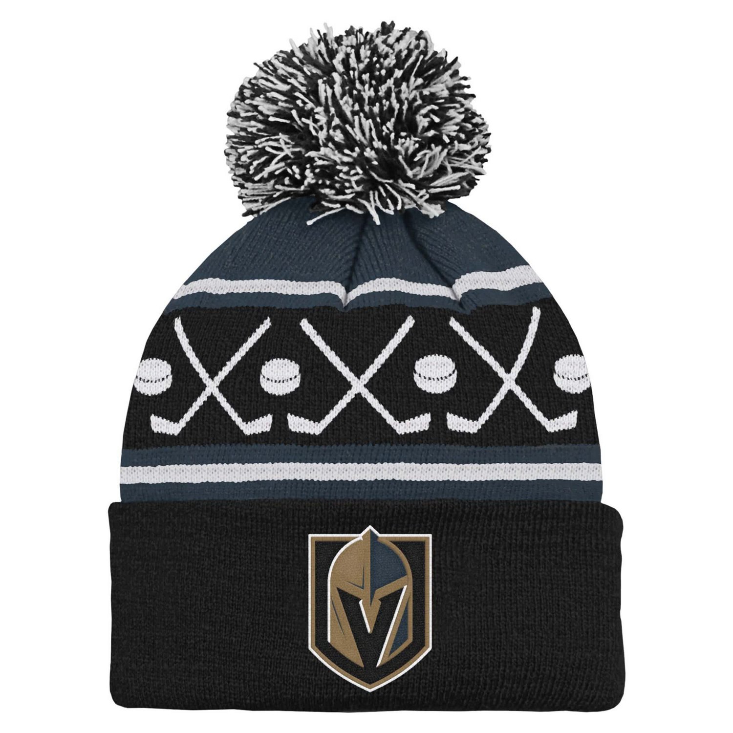 Preschool Vegas Golden Knights Faceoff Cuffed Knit Hat with Pom