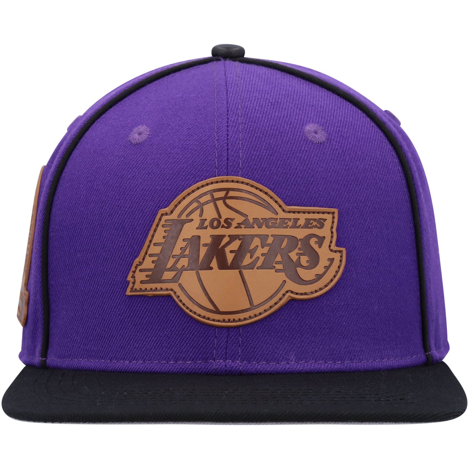 Pro Standard /Black Los Angeles Lakers Heritage Leather Patch Snapback Hat                                                       - view number 2