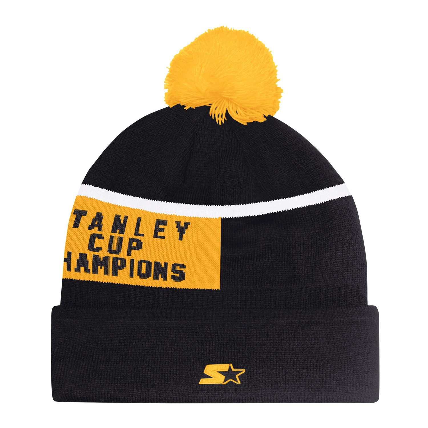 Starter Boston Bruins Chyron Commemorative Cuffed Knit Hat with Pom - view number 2