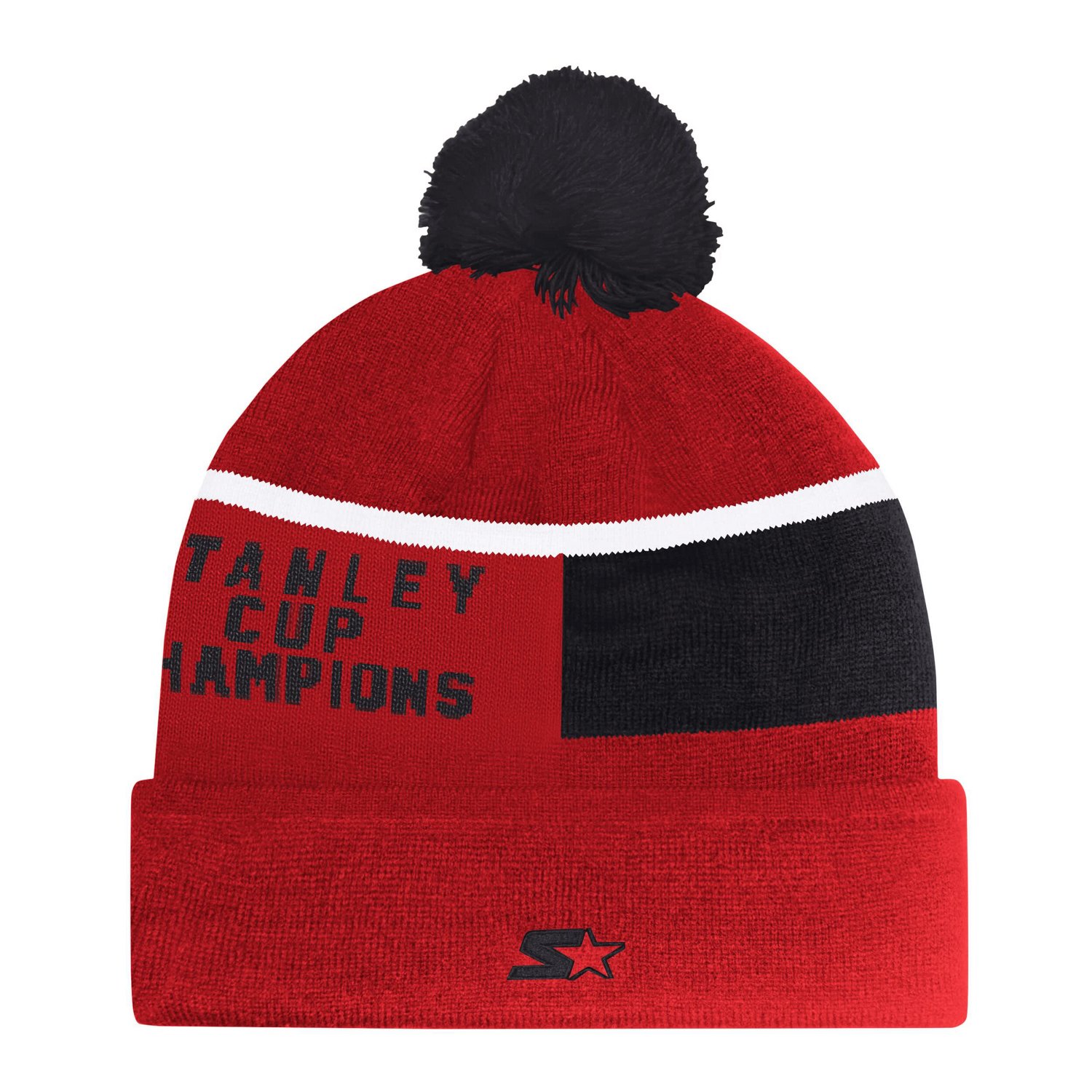Starter Chicago Blackhawks Chyron Commemorative Cuffed Knit Hat with Pom - view number 2