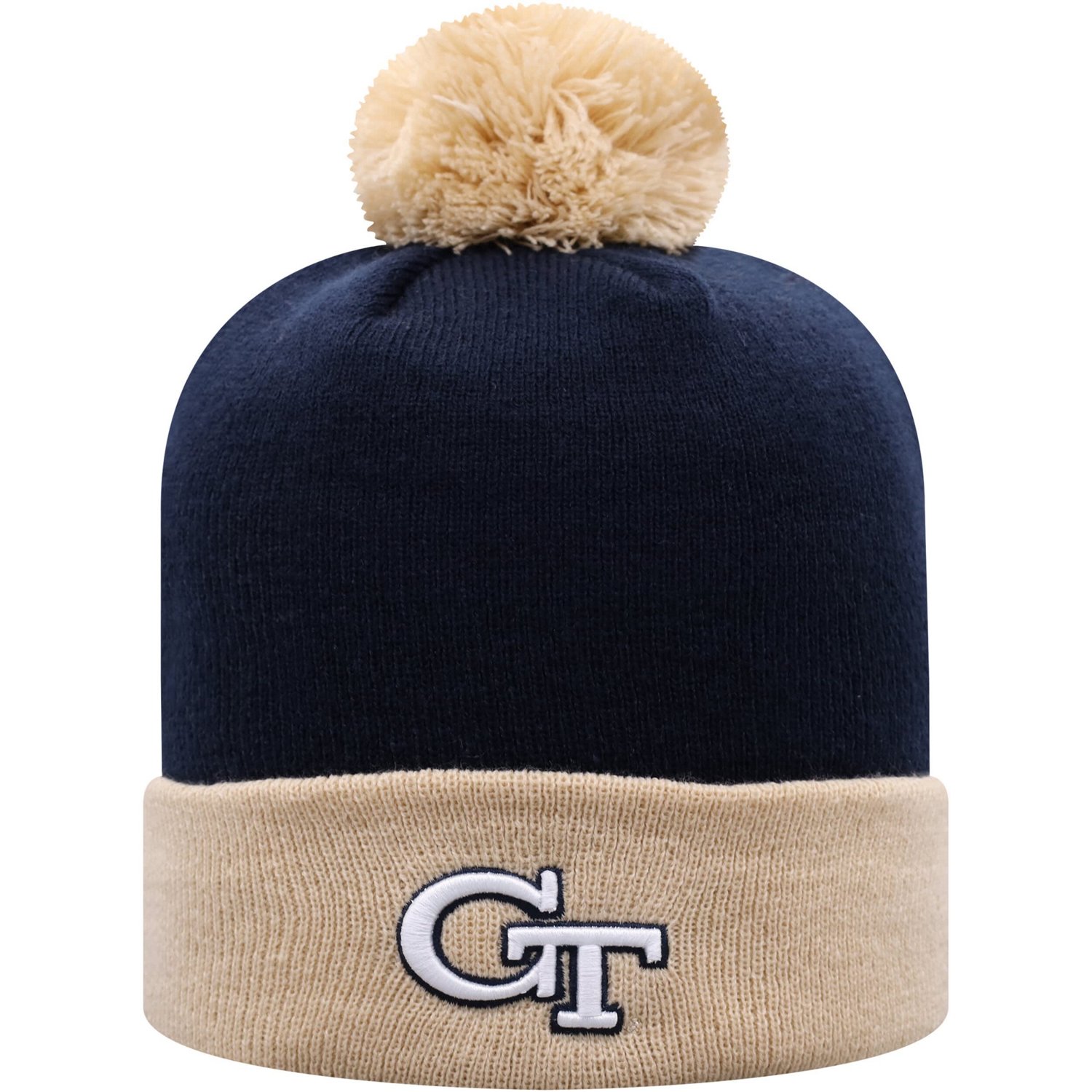Top of the World /Gold Georgia Tech Yellow Jackets Core 2-Tone Cuffed Knit Hat with Pom
