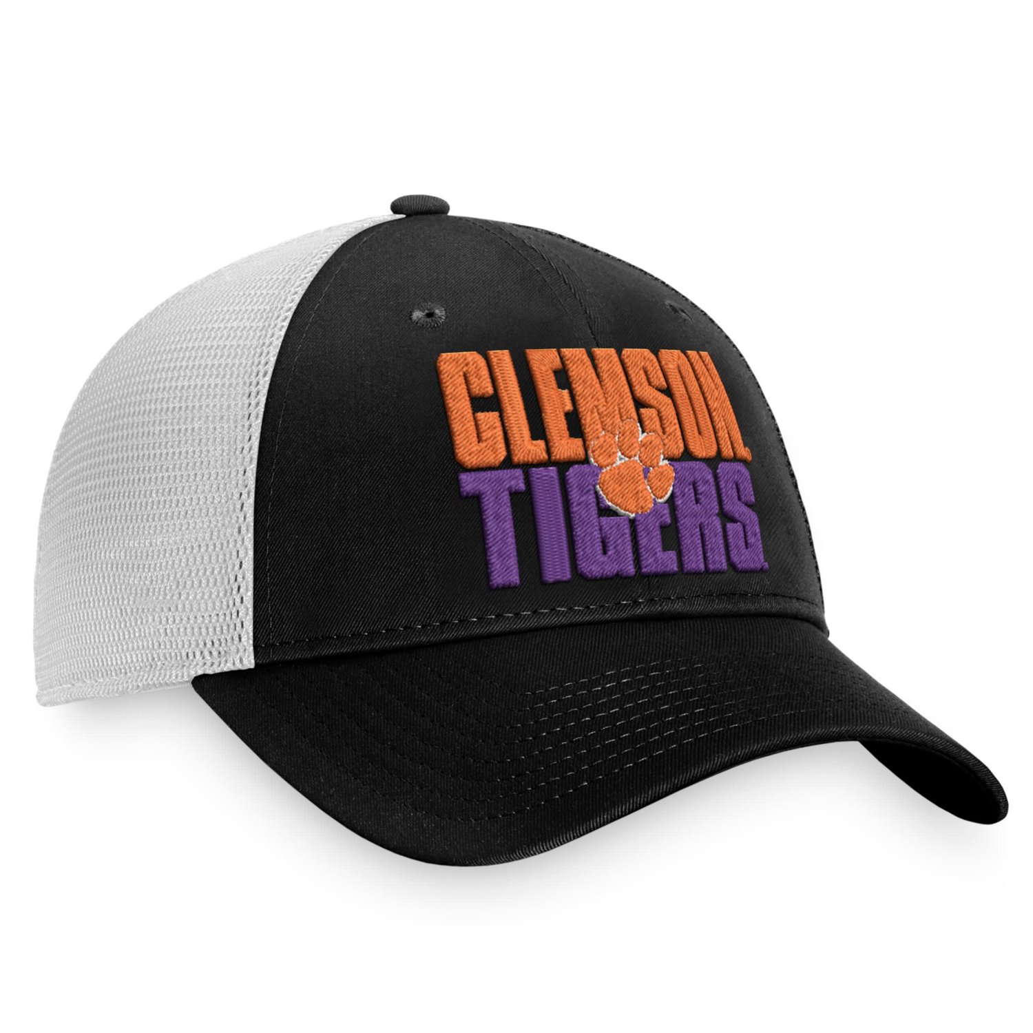 Top of the World /White Clemson Tigers Stockpile Trucker Snapback Hat                                                            - view number 3