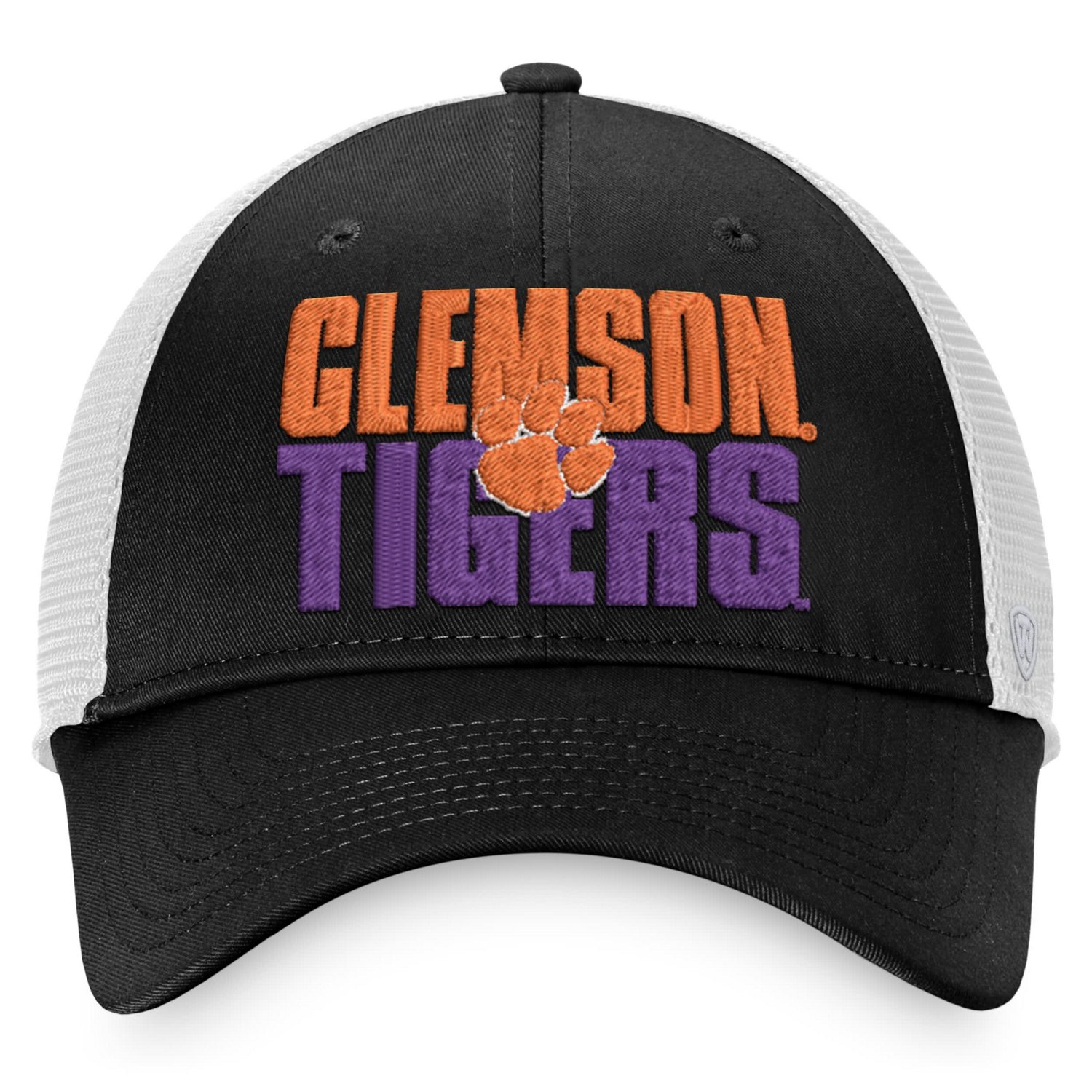 Top of the World /White Clemson Tigers Stockpile Trucker Snapback Hat
