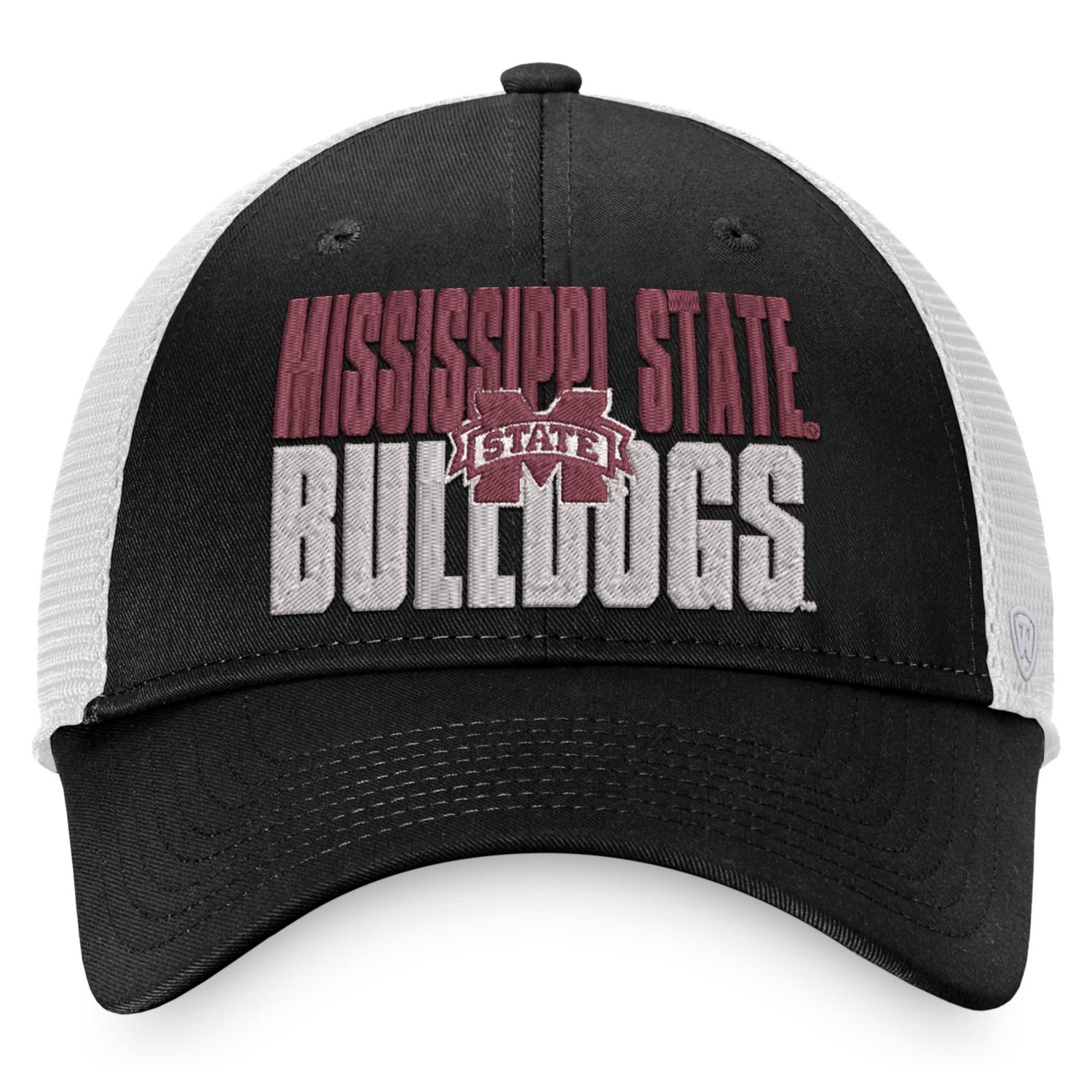Top of the World /White Mississippi State Bulldogs Stockpile Trucker Snapback Hat