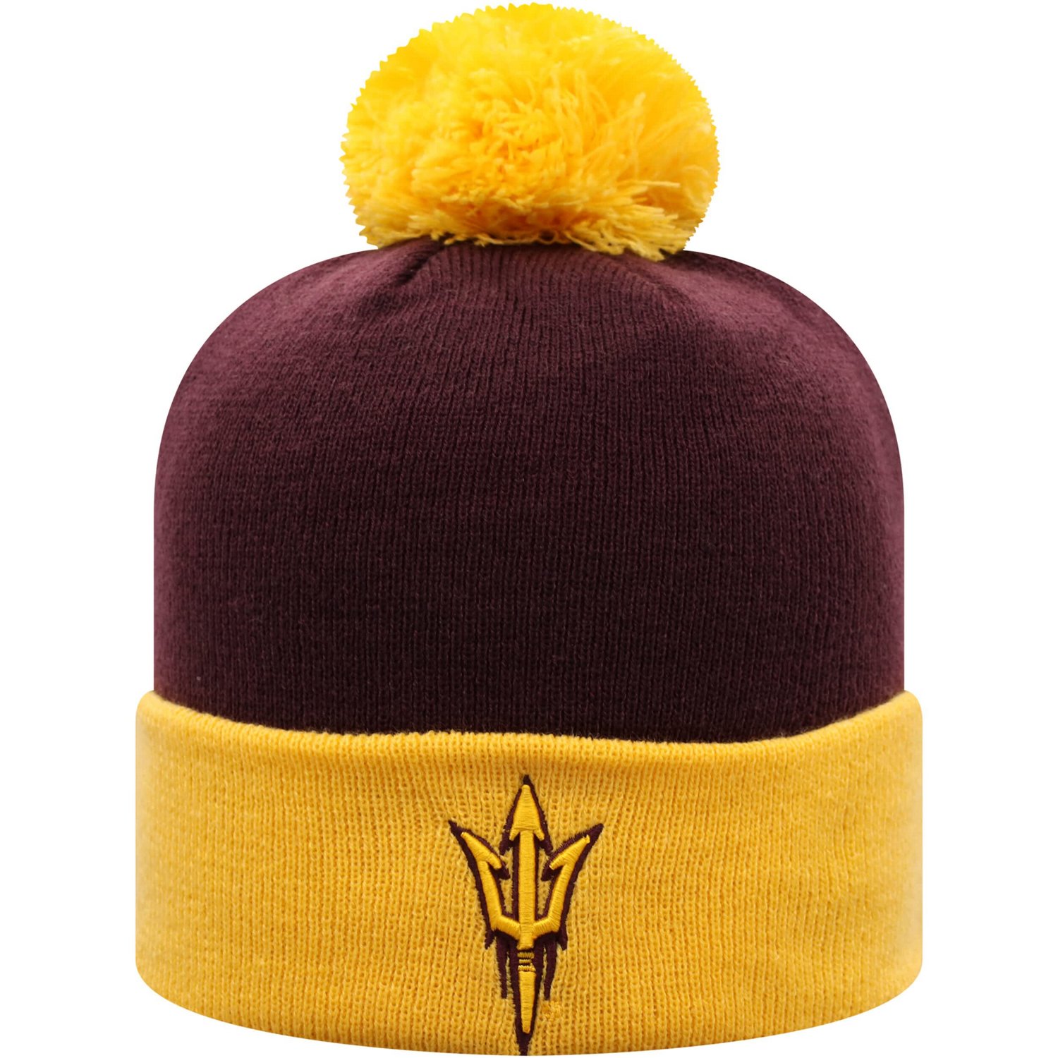 Top of the World Arizona State Sun Devils Core 2-Tone Cuffed Knit Hat with Pom - view number 3