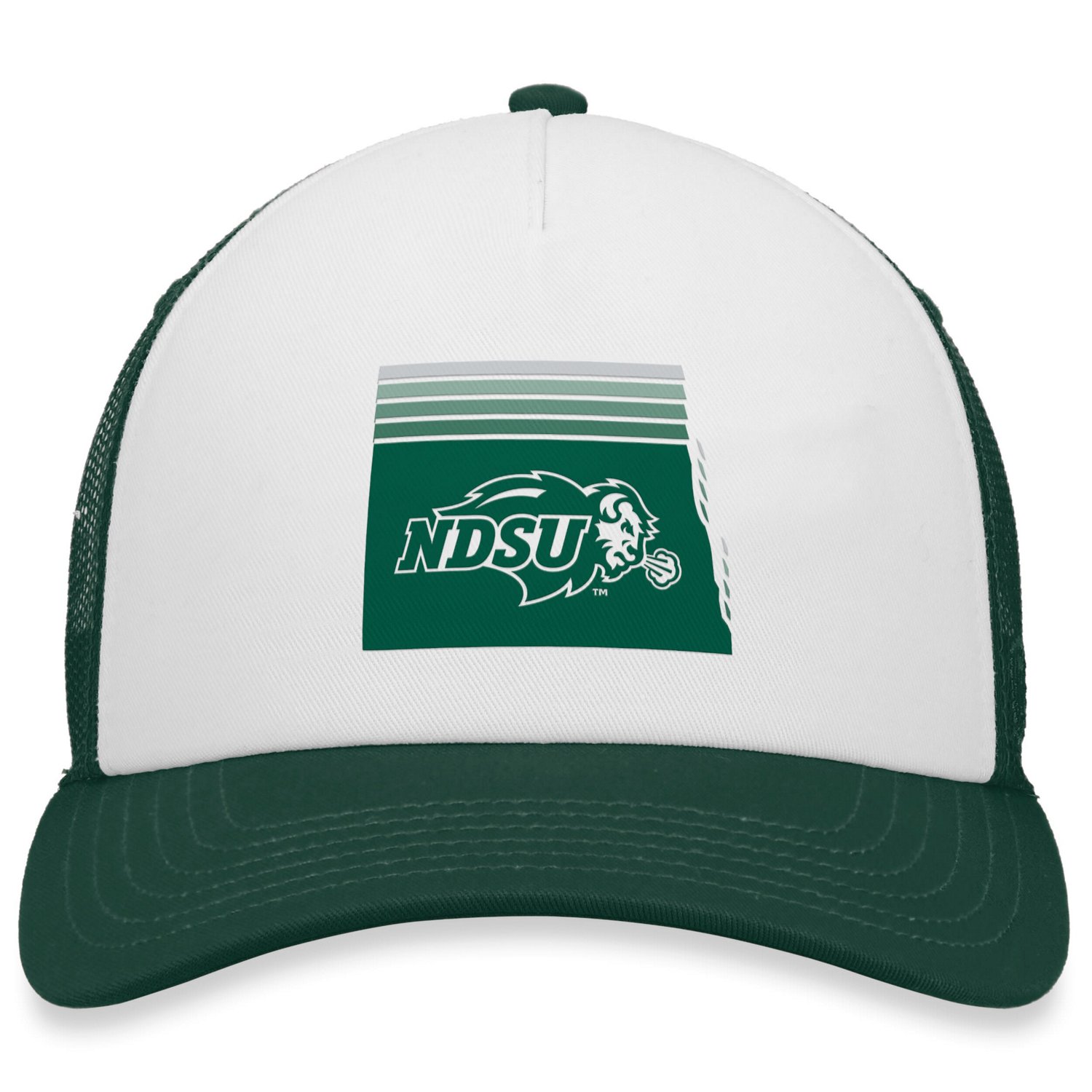Top of the World Green NDSU Bison Tone Down Trucker Snapback Hat - view number 2