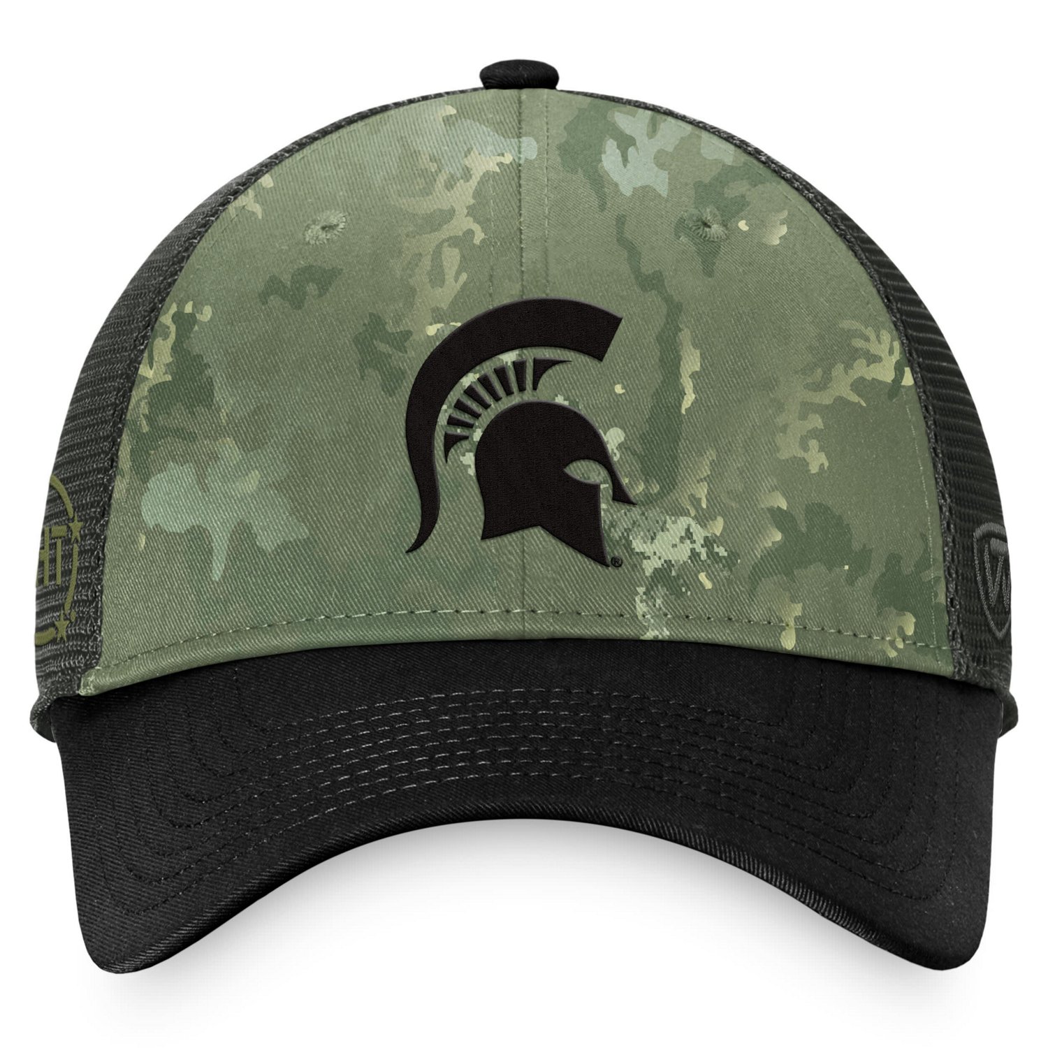 Top of the World Hunter /Gray Michigan State Spartans OHT Military Appreciation Unit Trucker Adjustable Hat                      - view number 2