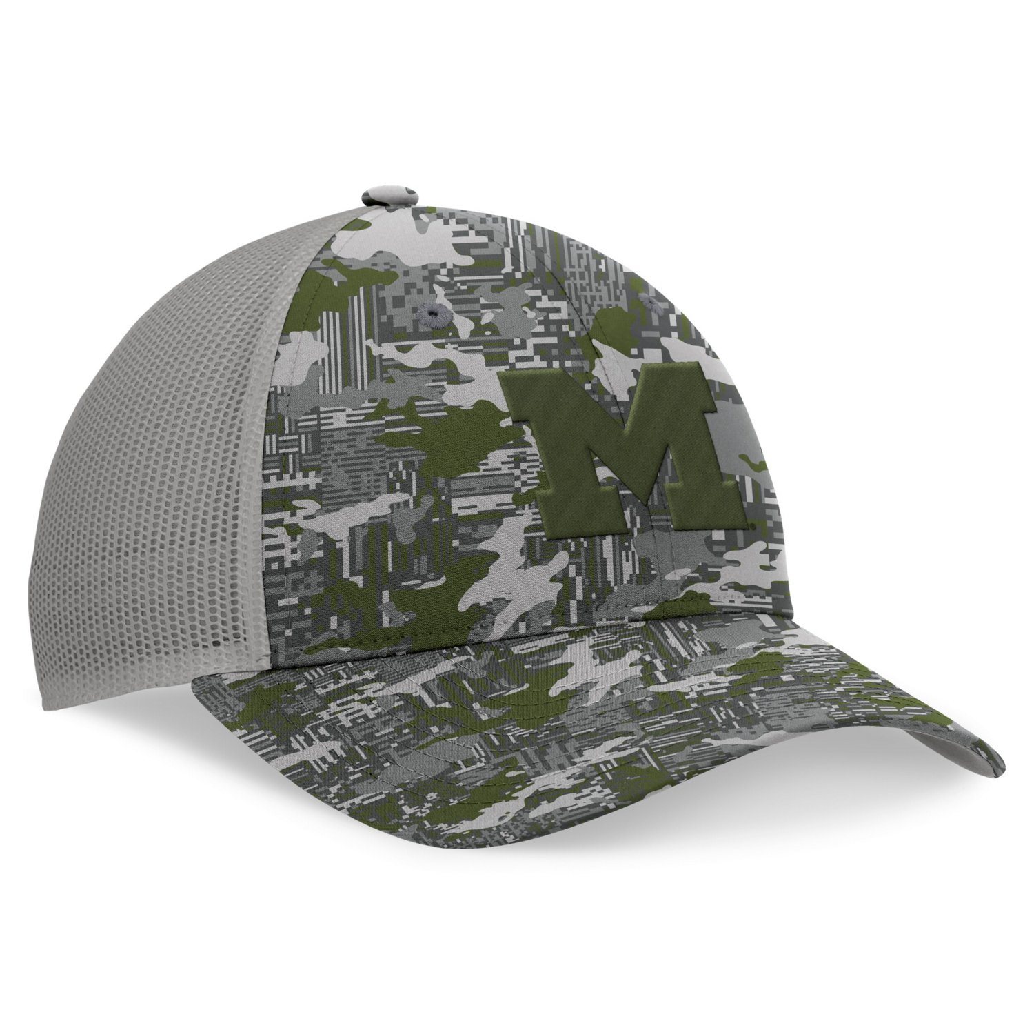 Top of the World Michigan Wolverines OHT Military Appreciation Pledge Trucker Camo Adjustable Hat                                - view number 3