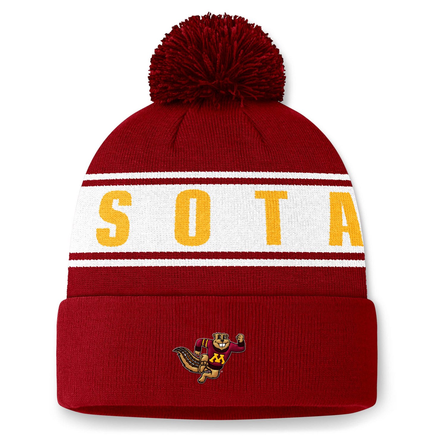 Top of the World Minnesota Golden Gophers Slash Cuffed Knit Hat with Pom - view number 2