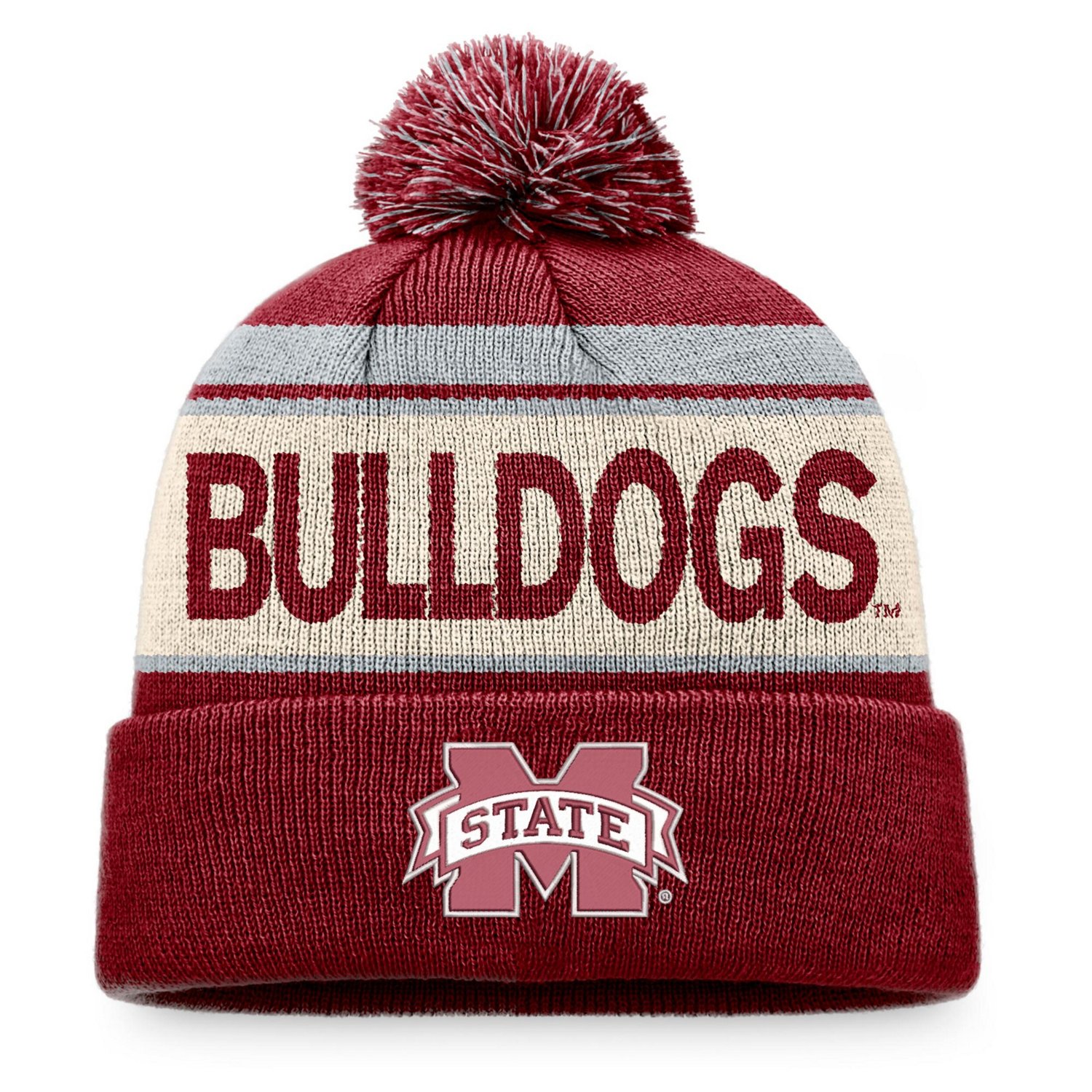 Top of the World Mississippi State Bulldogs Prime Cuffed Knit Hat with Pom