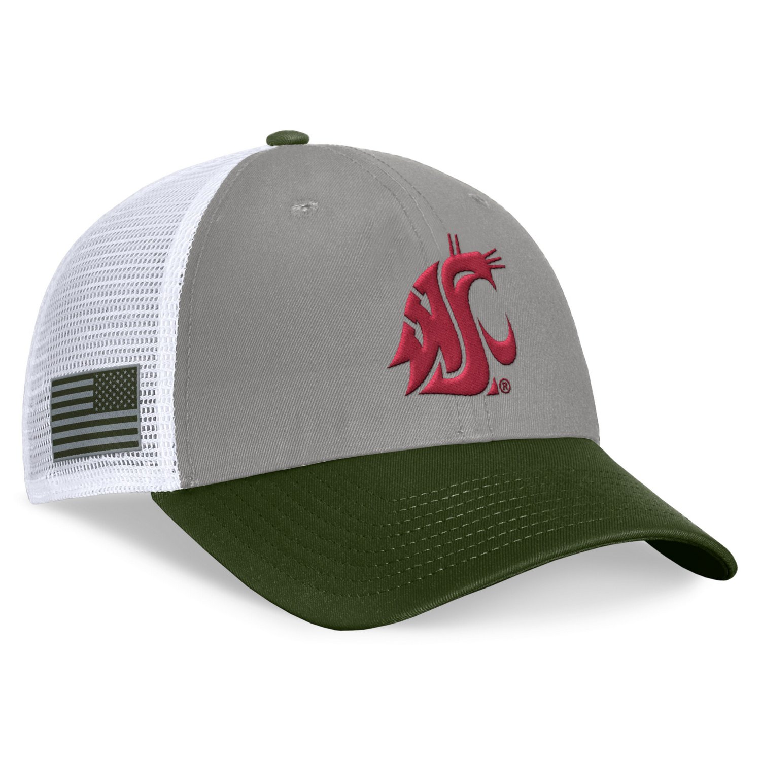 Top of the World Washington State Cougars OHT Military Appreciation Badge Trucker Adjustable Hat - view number 3