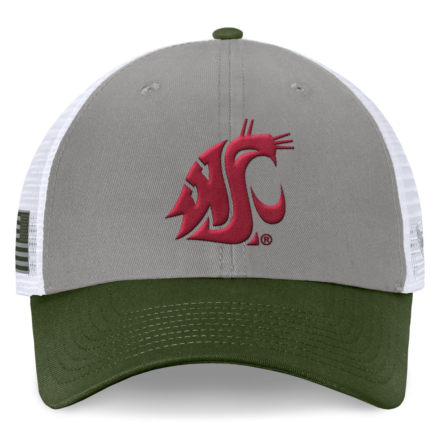 Top of the World Washington State Cougars OHT Military Appreciation Badge Trucker Adjustable Hat - view number 2