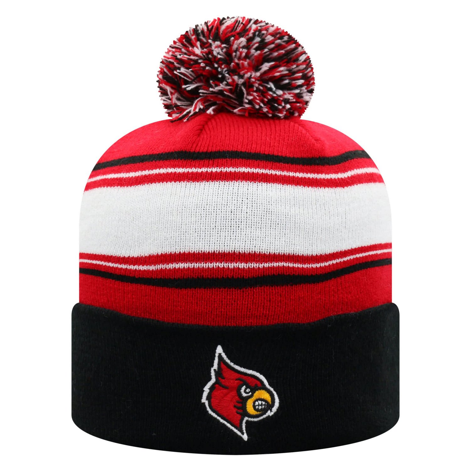 Top of the World White Louisville Cardinals Ambient Cuffed Knit Hat with Pom - view number 1