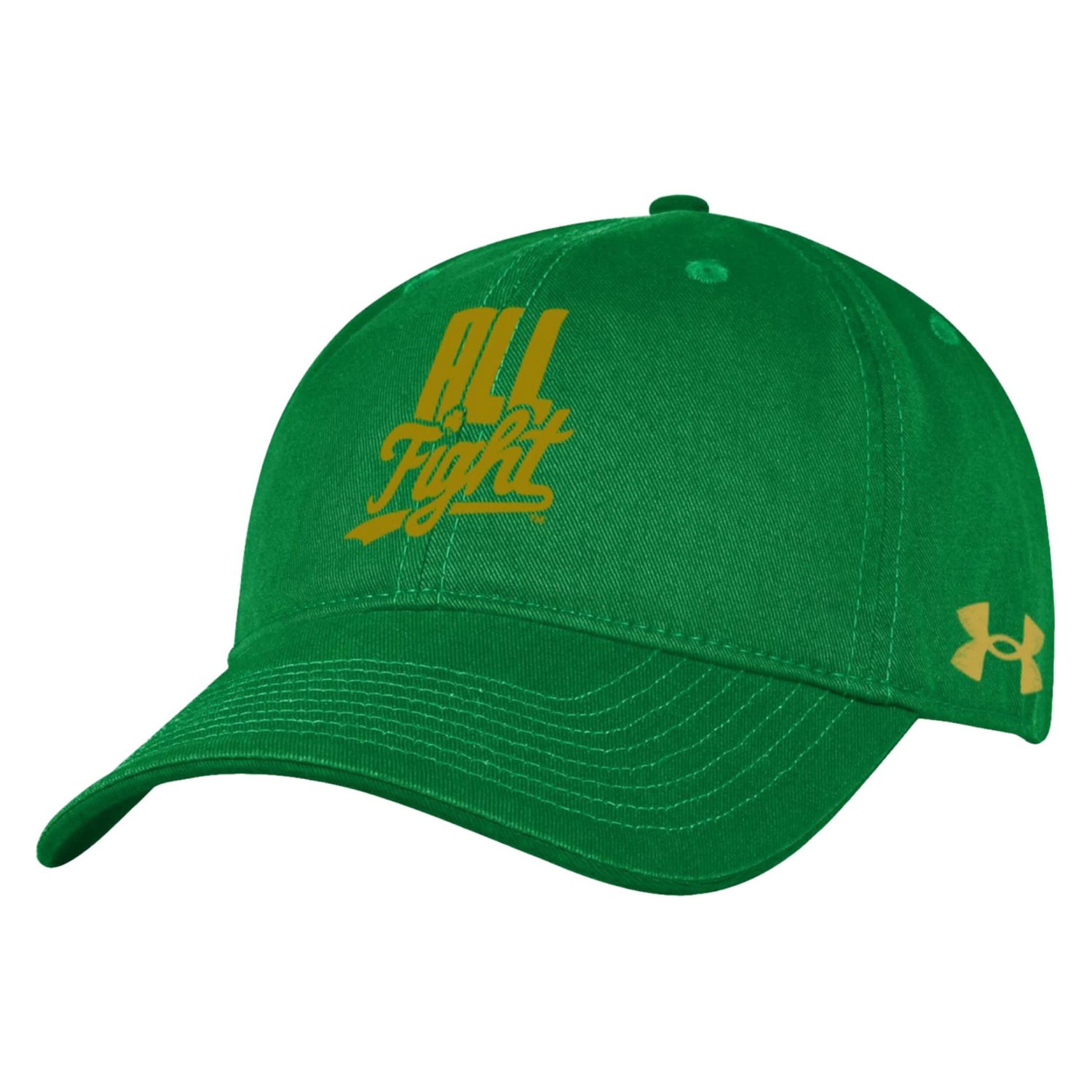 Under Armour Kelly Notre Dame Fighting Irish Washed Performance Cotton Adjustable Hat                                            - view number 2