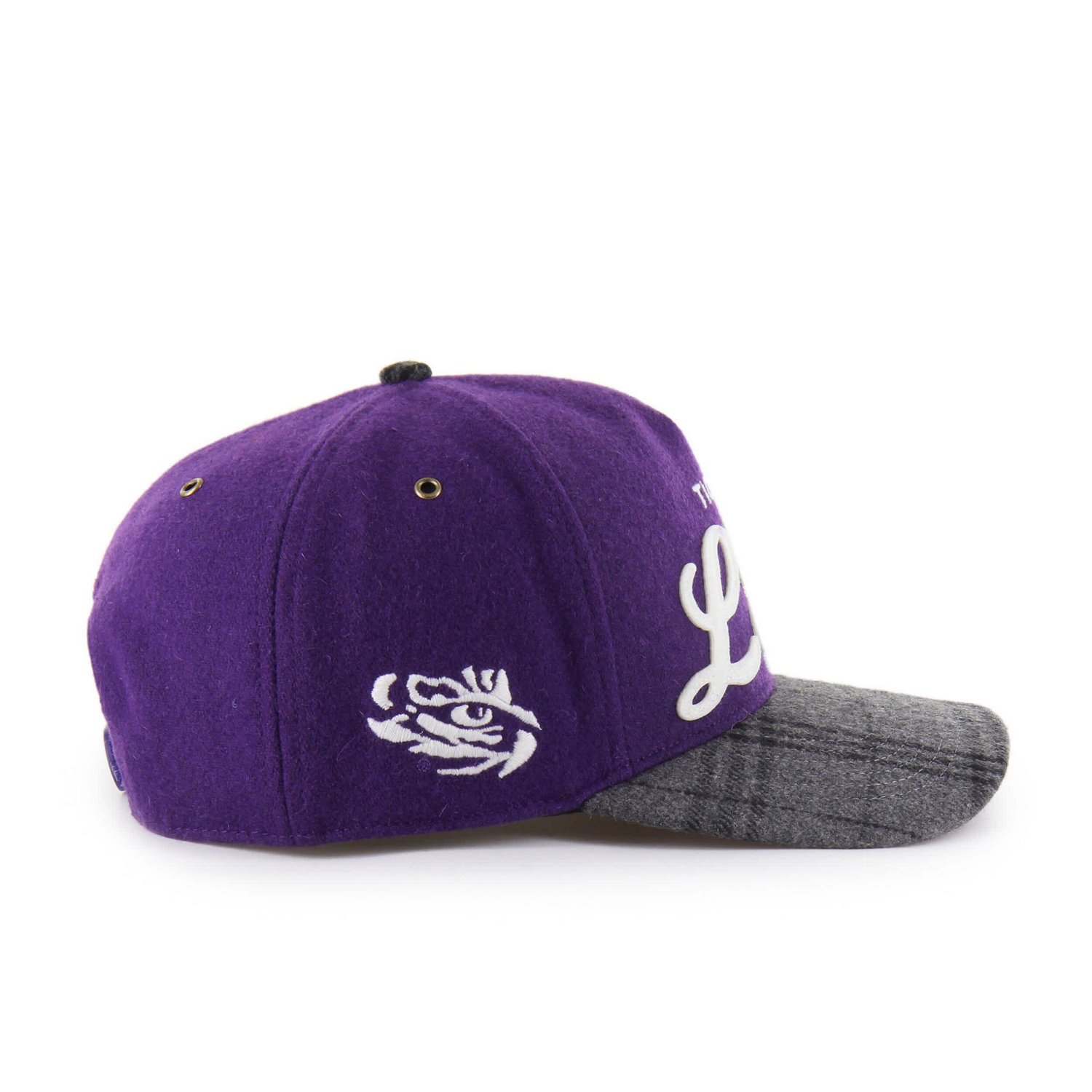 Unisex '47 LSU Tigers Windowpane Plaid Collection Hitch Adjustable Hat