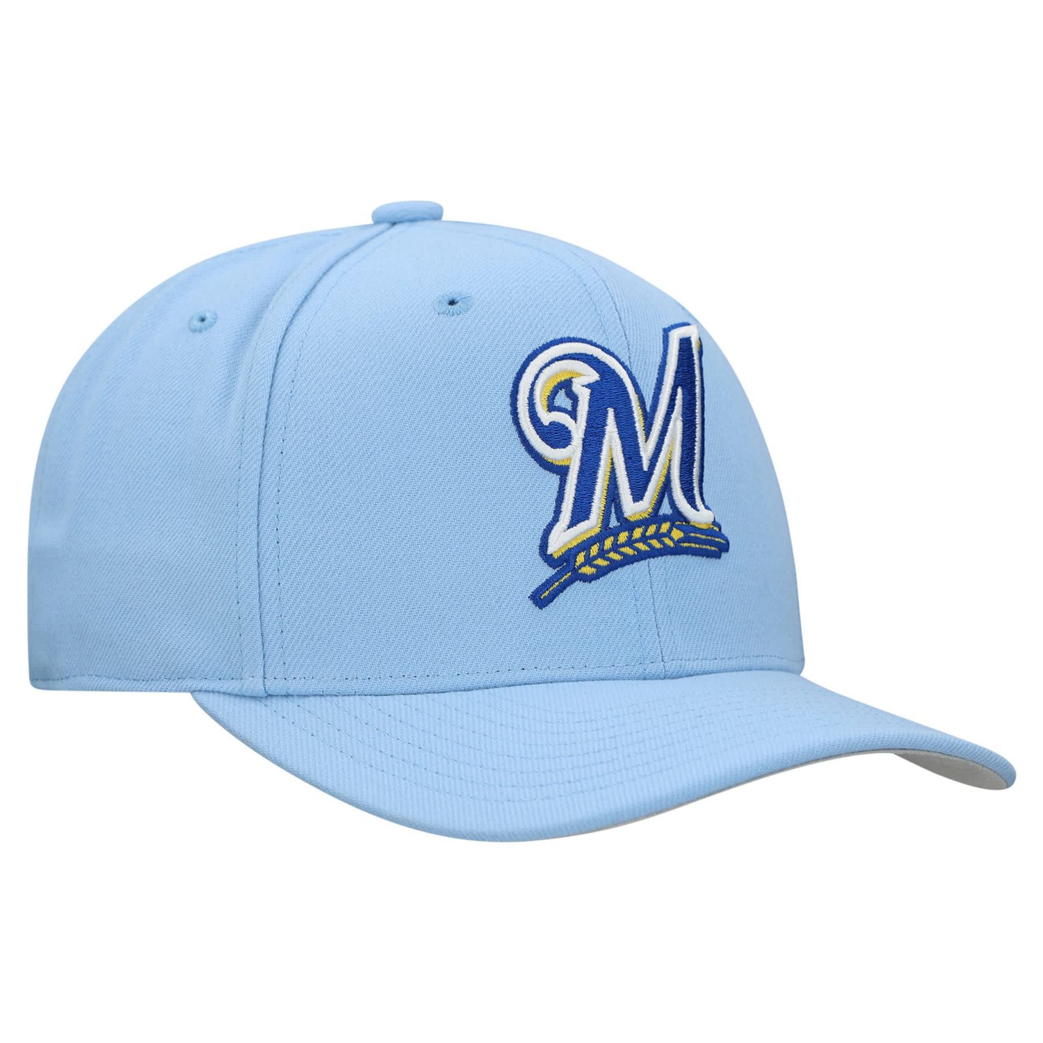 Unisex Mitchell  Ness Powder Milwaukee Brewers Basic Coop Pro Adjustable Hat - view number 3