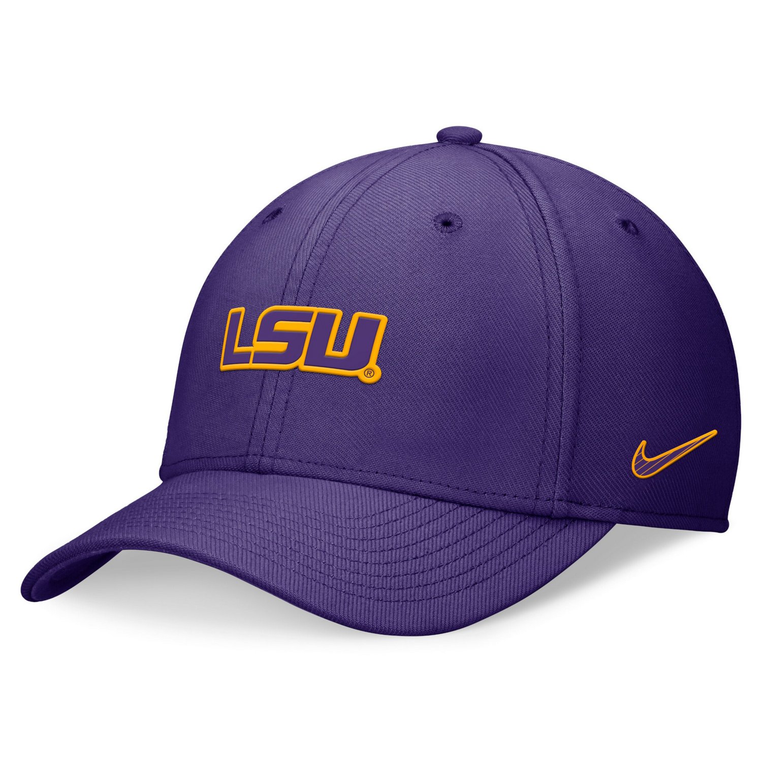 Unisex Nike LSU Tigers 2024 Sideline Rise Swoosh Flex Hat                                                                        - view number 1