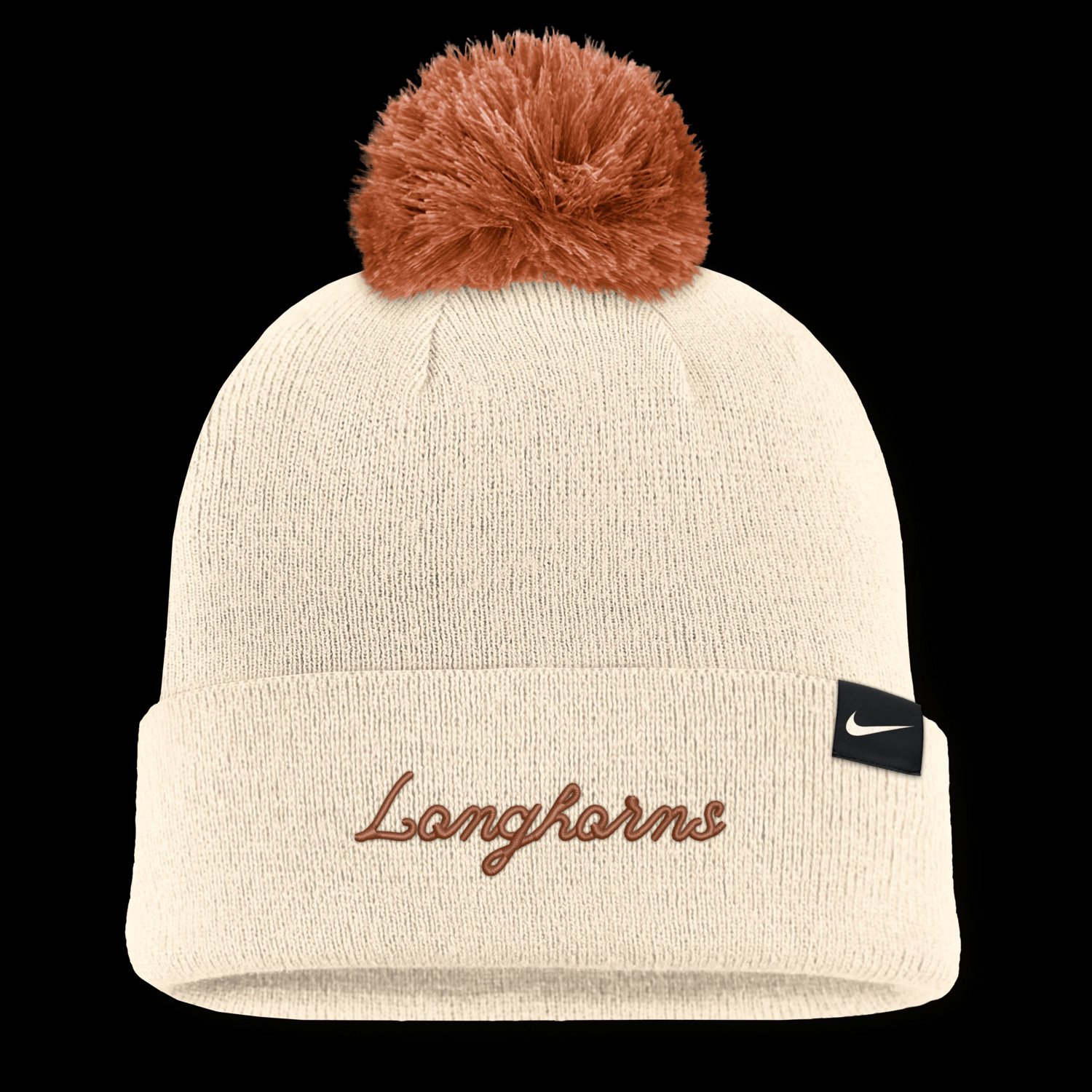 Unisex Nike Texas Longhorns Campus Prep Script Cuffed Knit Hat with Pom