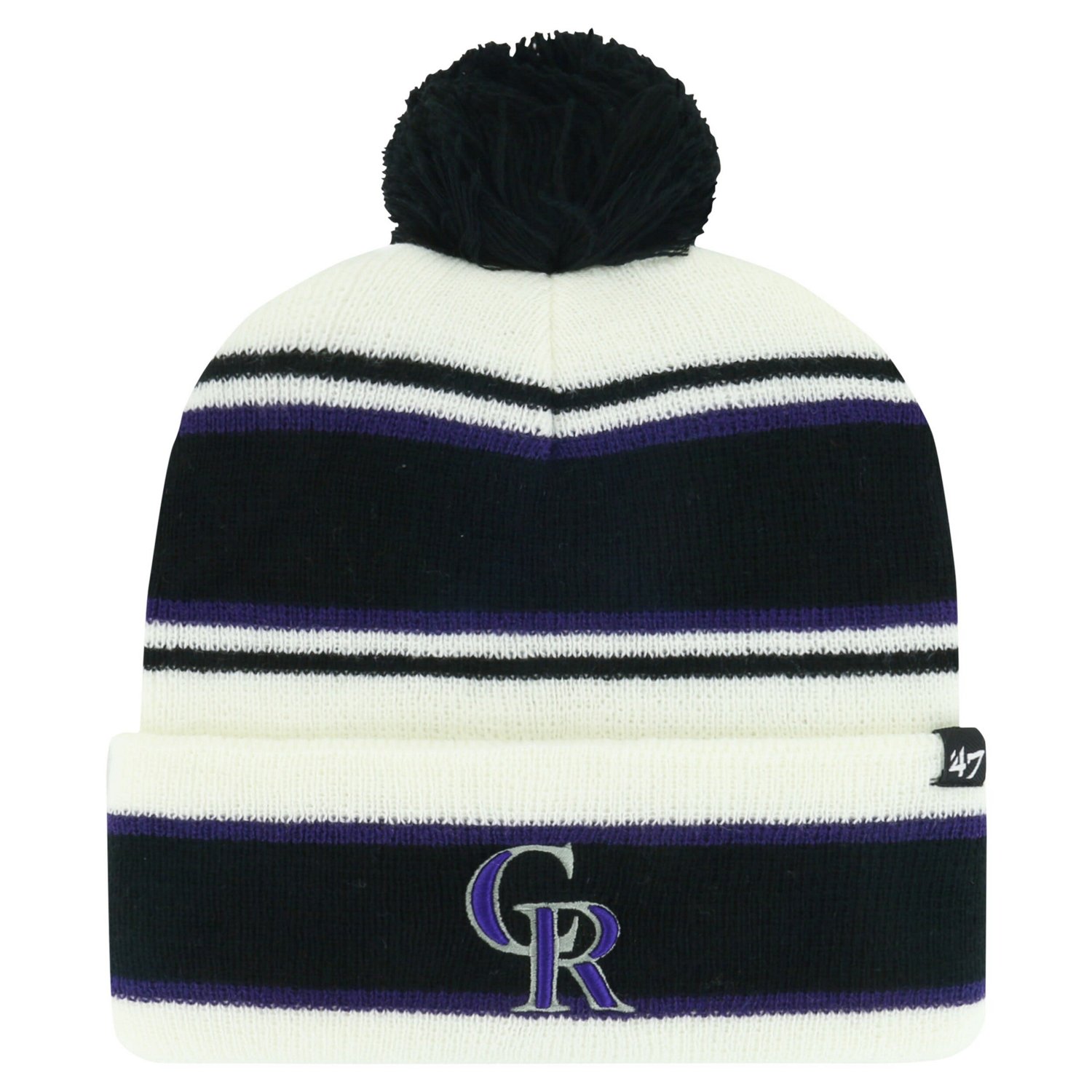 Youth '47 /Black Colorado Rockies Stripling Cuffed Knit Hat with Pom