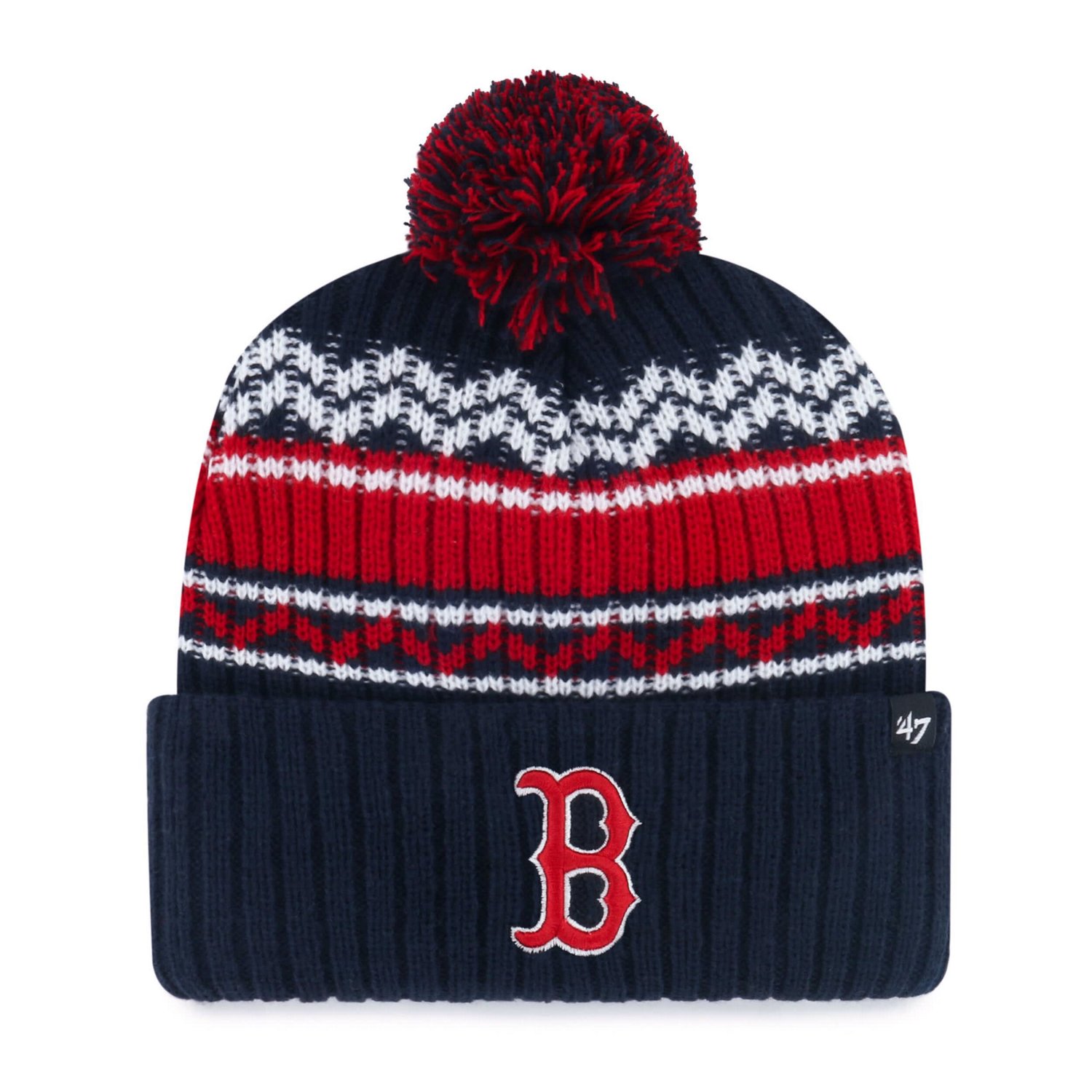 Youth '47 Boston Red Sox Polar Vortex Cuffed Knit Hat with Pom