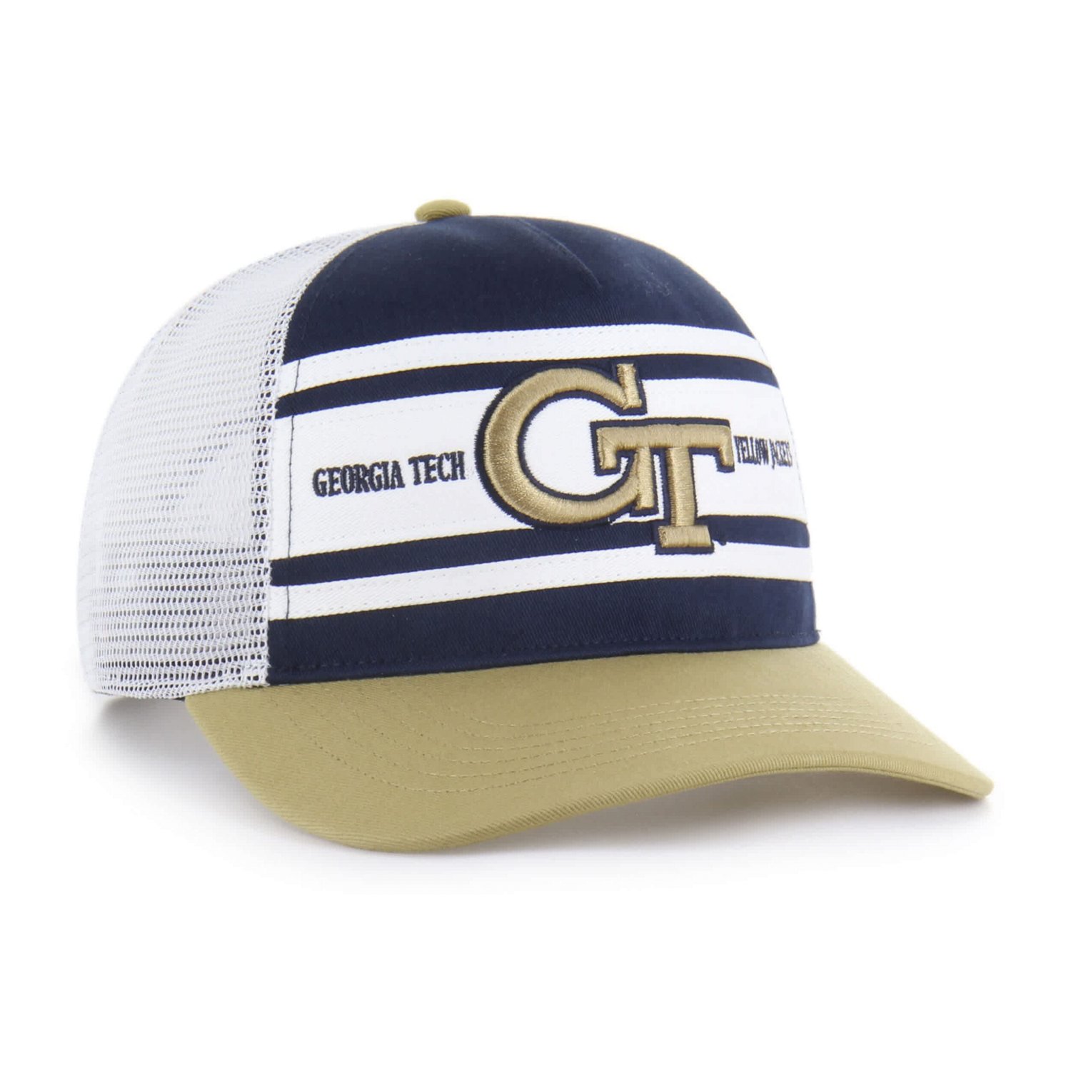 Youth '47 Gold Georgia Tech Yellow Jackets Super Stripe Hitch Adjustable Trucker Hat - view number 2