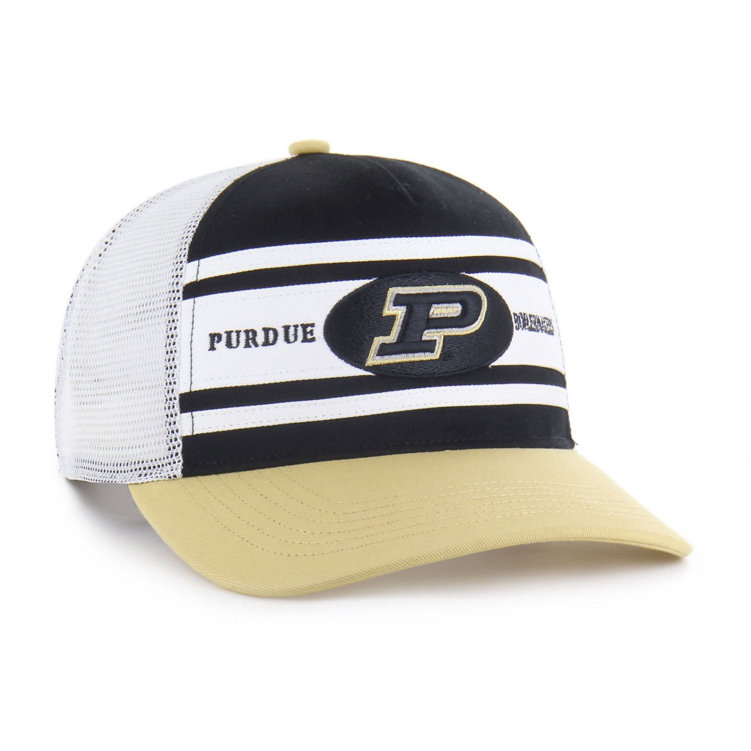 Youth '47 Gold Purdue Boilermakers Super Stripe Hitch Adjustable Trucker Hat - view number 2
