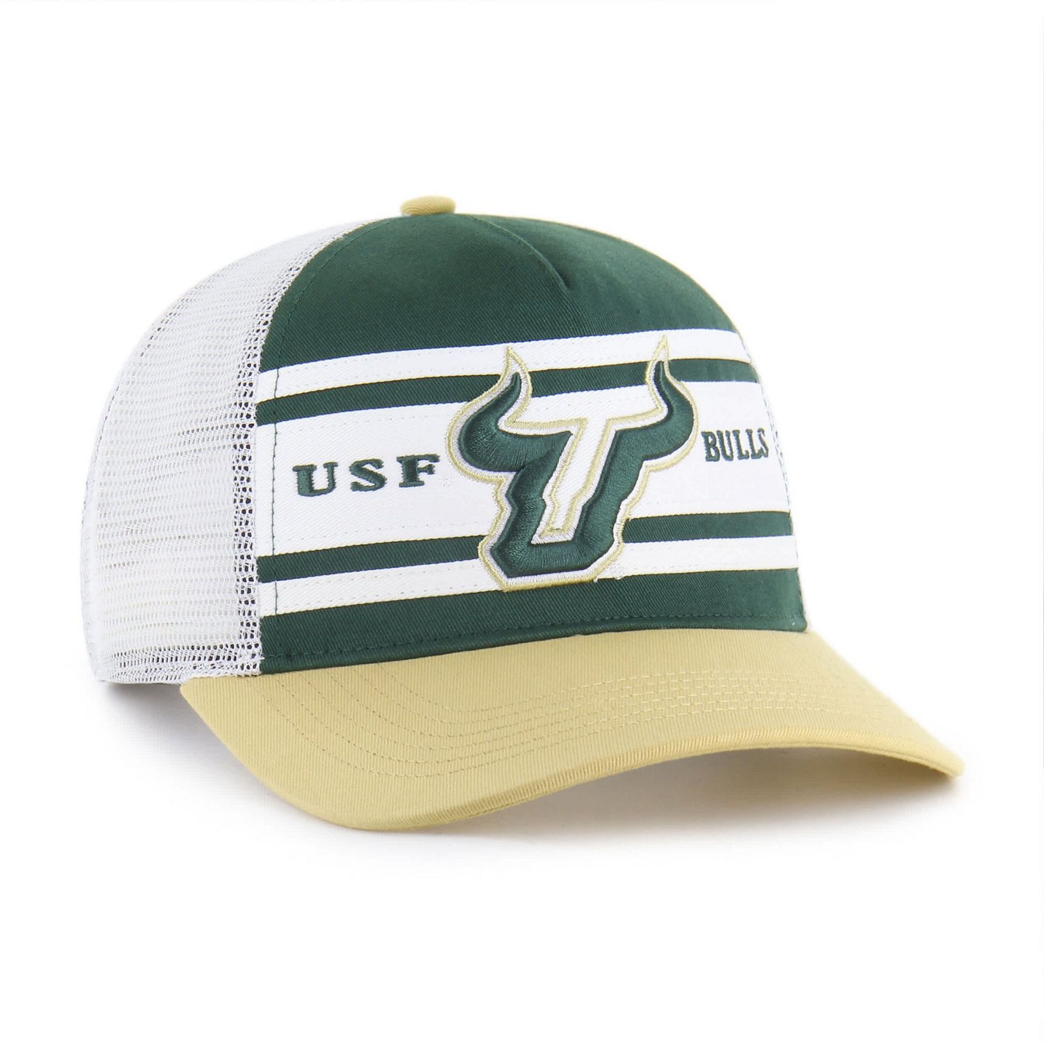 Youth '47 Gold South Florida Bulls Super Stripe Hitch Adjustable Trucker Hat - view number 2