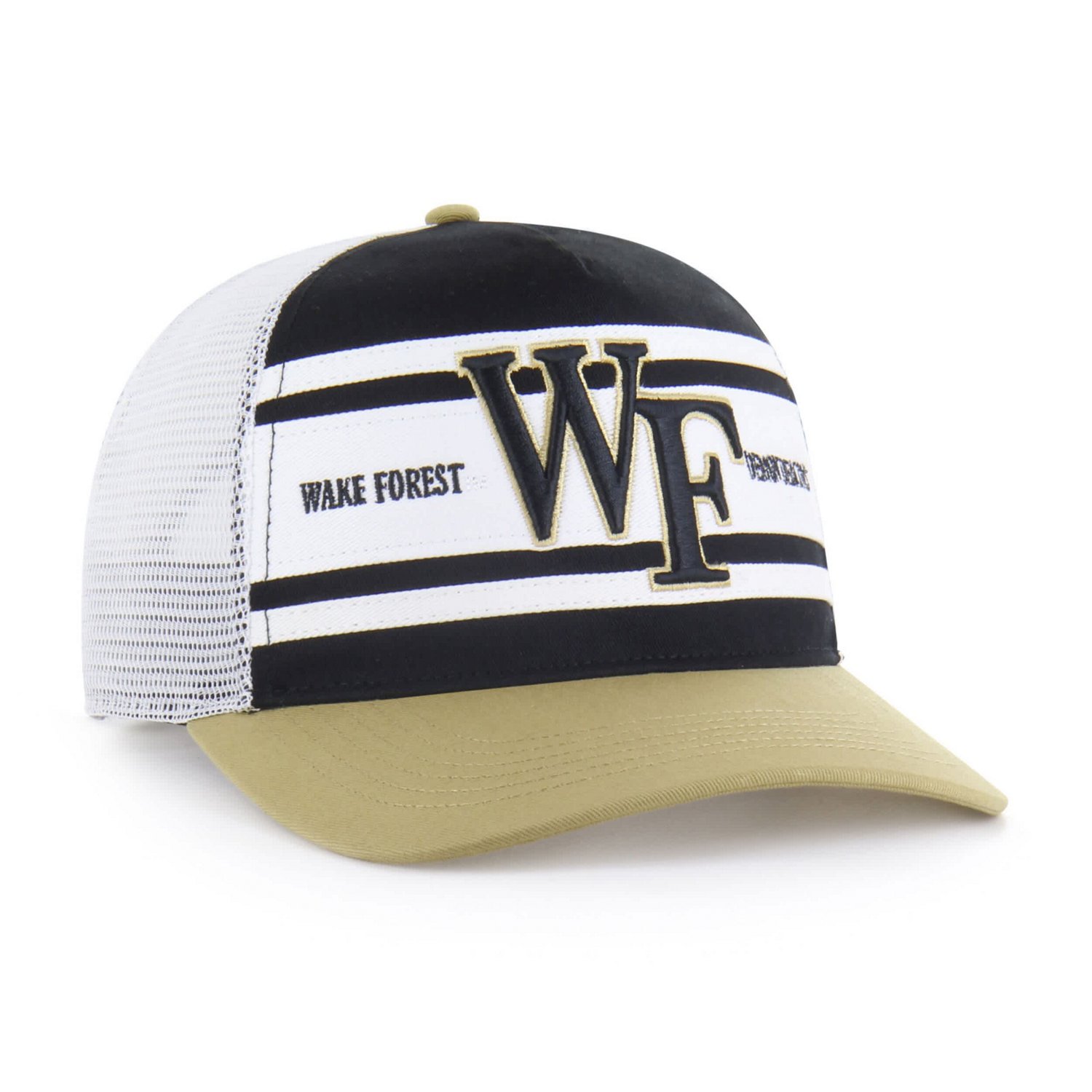 Youth '47 Gold Wake Forest Demon Deacons Super Stripe Hitch Adjustable Trucker Hat - view number 2