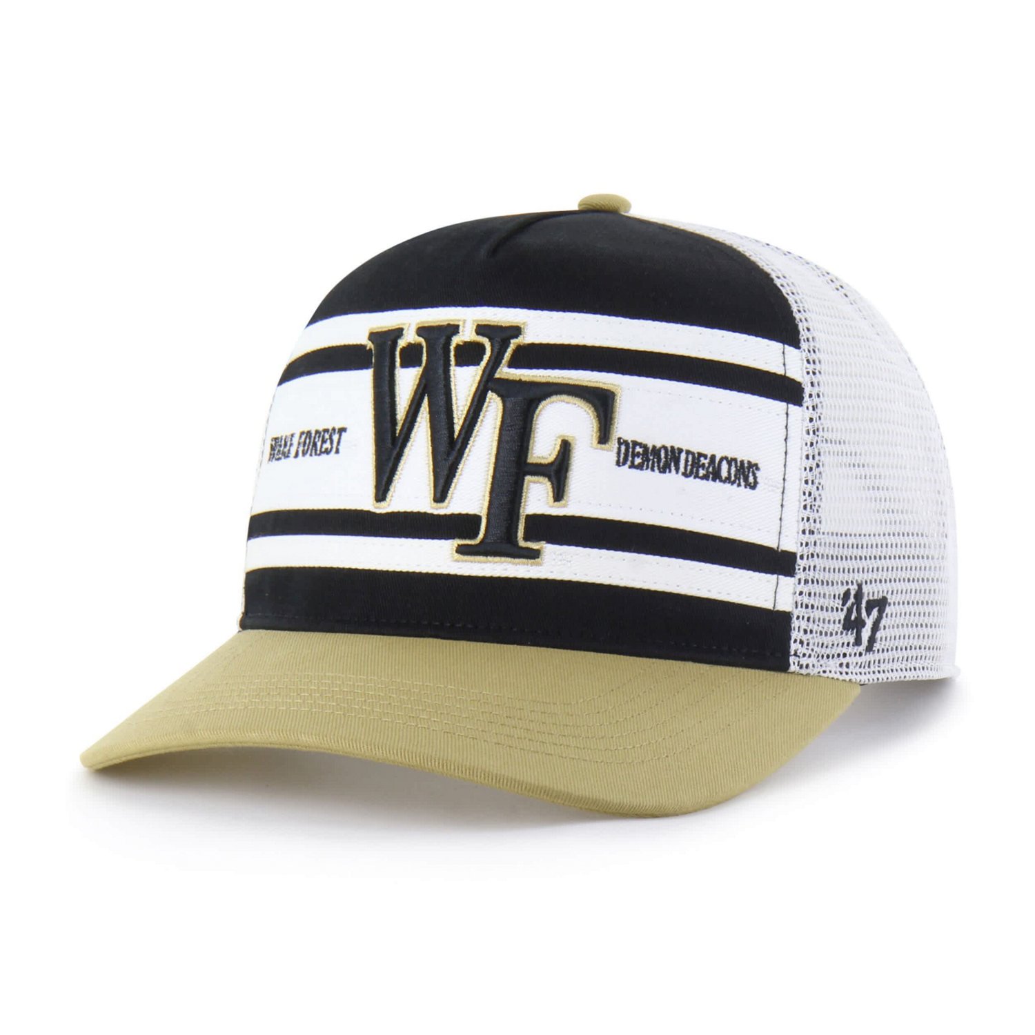 Youth '47 Gold Wake Forest Demon Deacons Super Stripe Hitch Adjustable Trucker Hat