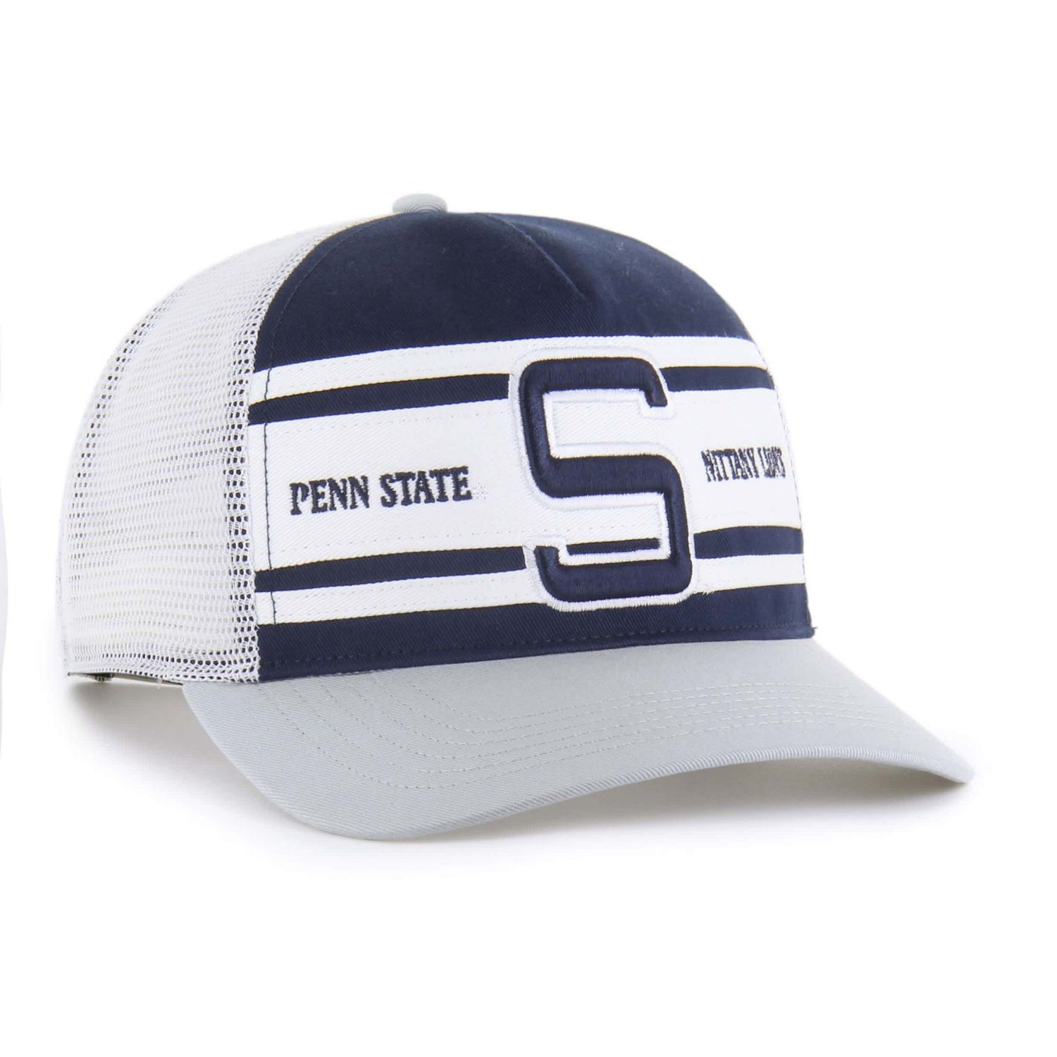 Youth '47 Gray Penn State Nittany Lions Super Stripe Hitch Adjustable Trucker Hat - view number 2