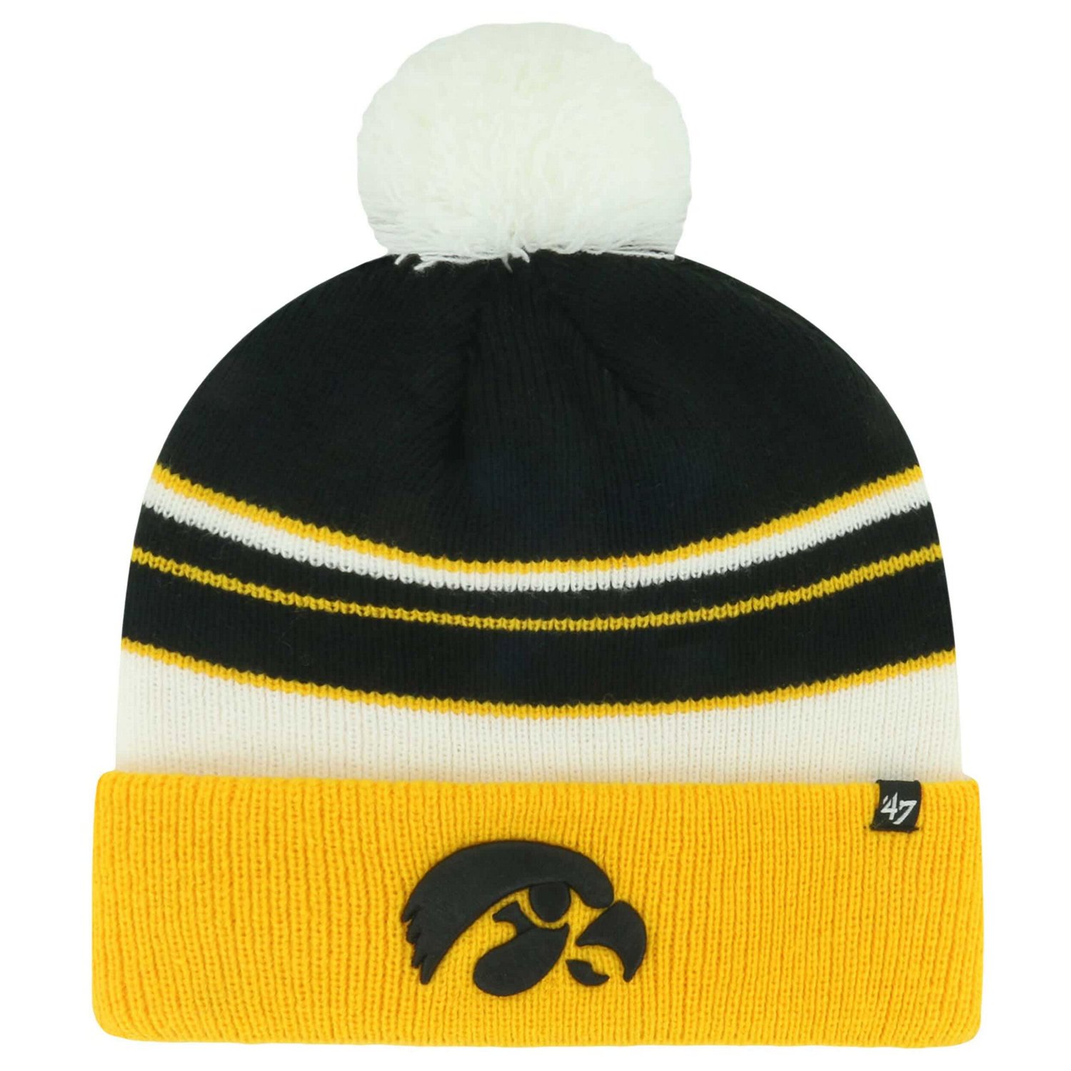 Youth '47 Iowa Hawkeyes Peewee Cuffed Knit Hat with Pom