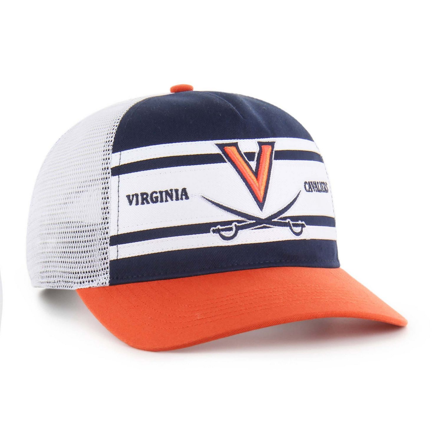 Youth '47 Orange Virginia Cavaliers Super Stripe Hitch Adjustable Trucker Hat
