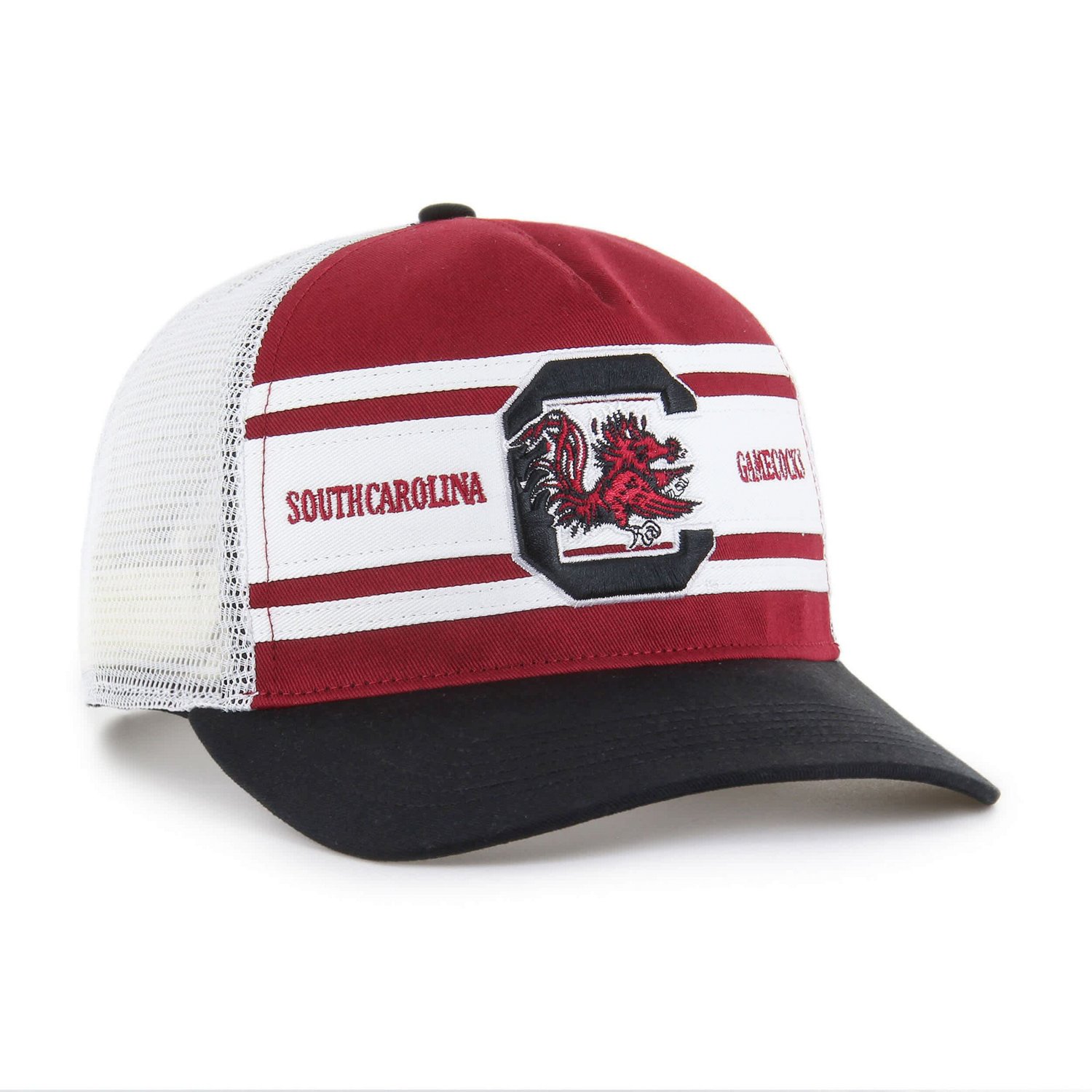 Youth '47 South Carolina Gamecocks Super Stripe Hitch Adjustable Trucker Hat - view number 2