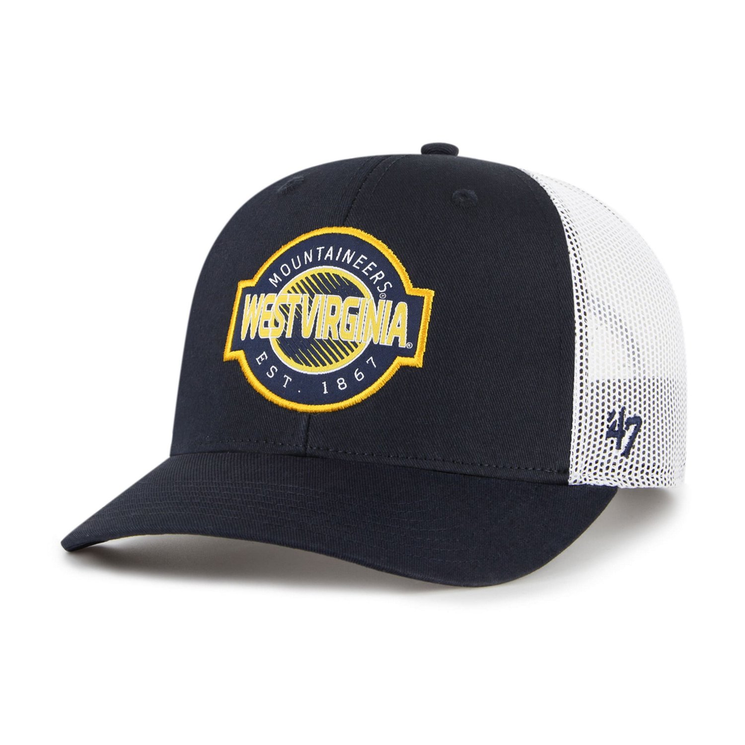 Youth '47 West Virginia Mountaineers Scramble Trucker Adjustable Hat - view number 1