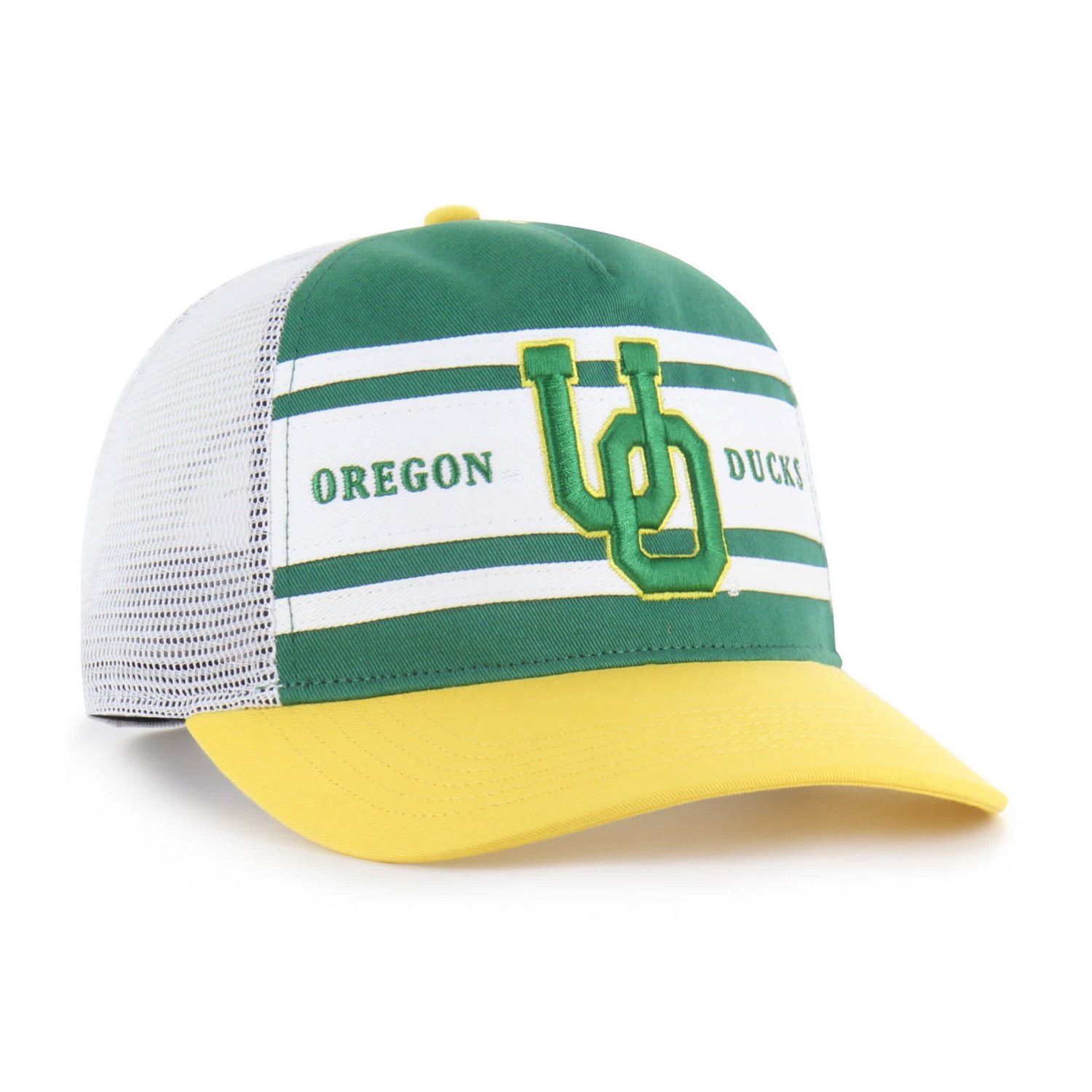 Youth '47 Yellow Oregon Ducks Super Stripe Hitch Adjustable Trucker Hat - view number 2