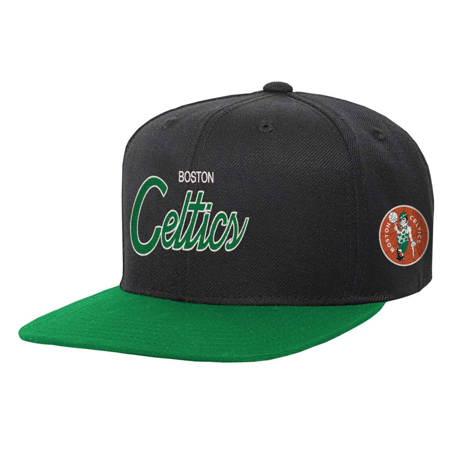 Youth Mitchell  Ness Boston Celtics Team Script Snapback Hat
