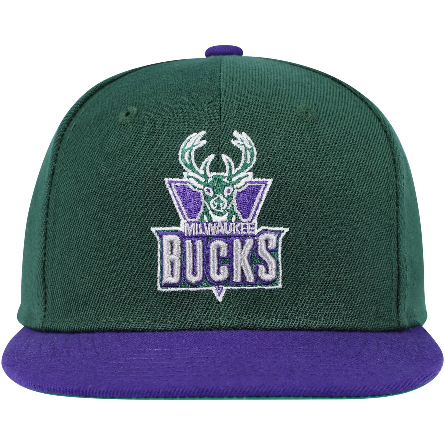Youth Mitchell  Ness Hunter Purple Milwaukee Bucks Two-Tone Snapback Hat                                                         - view number 2