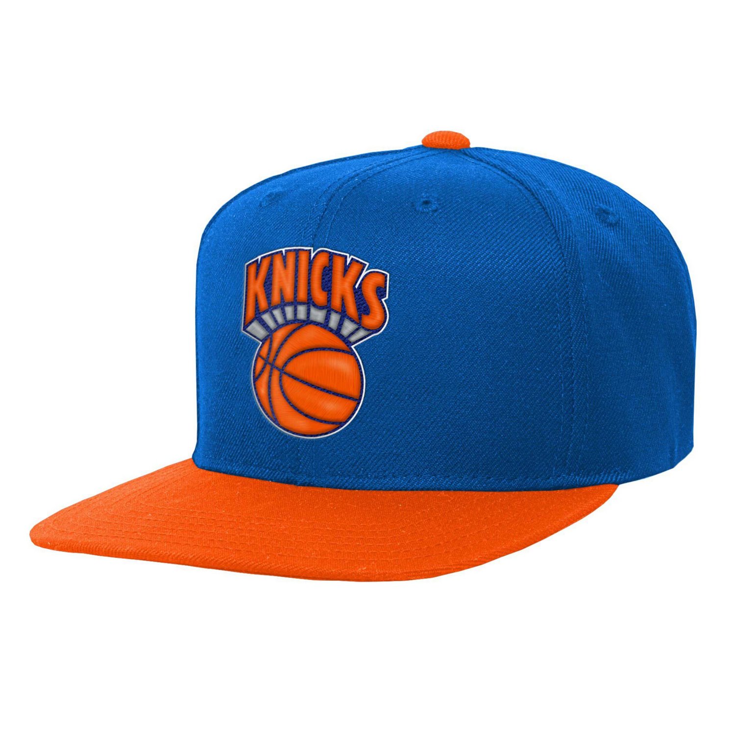 Youth Mitchell  Ness Orange New York Knicks Two-Tone Snapback Hat - view number 1