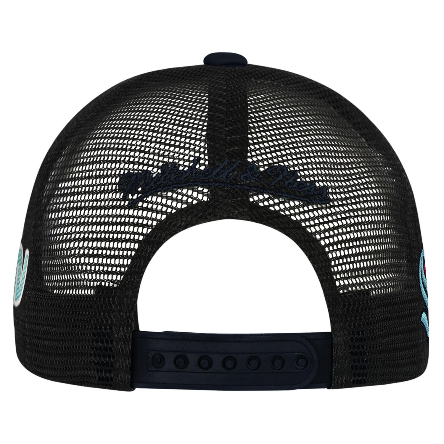 Youth Mitchell  Ness Seattle Kraken Mascot Adjustable Trucker Hat - view number 4