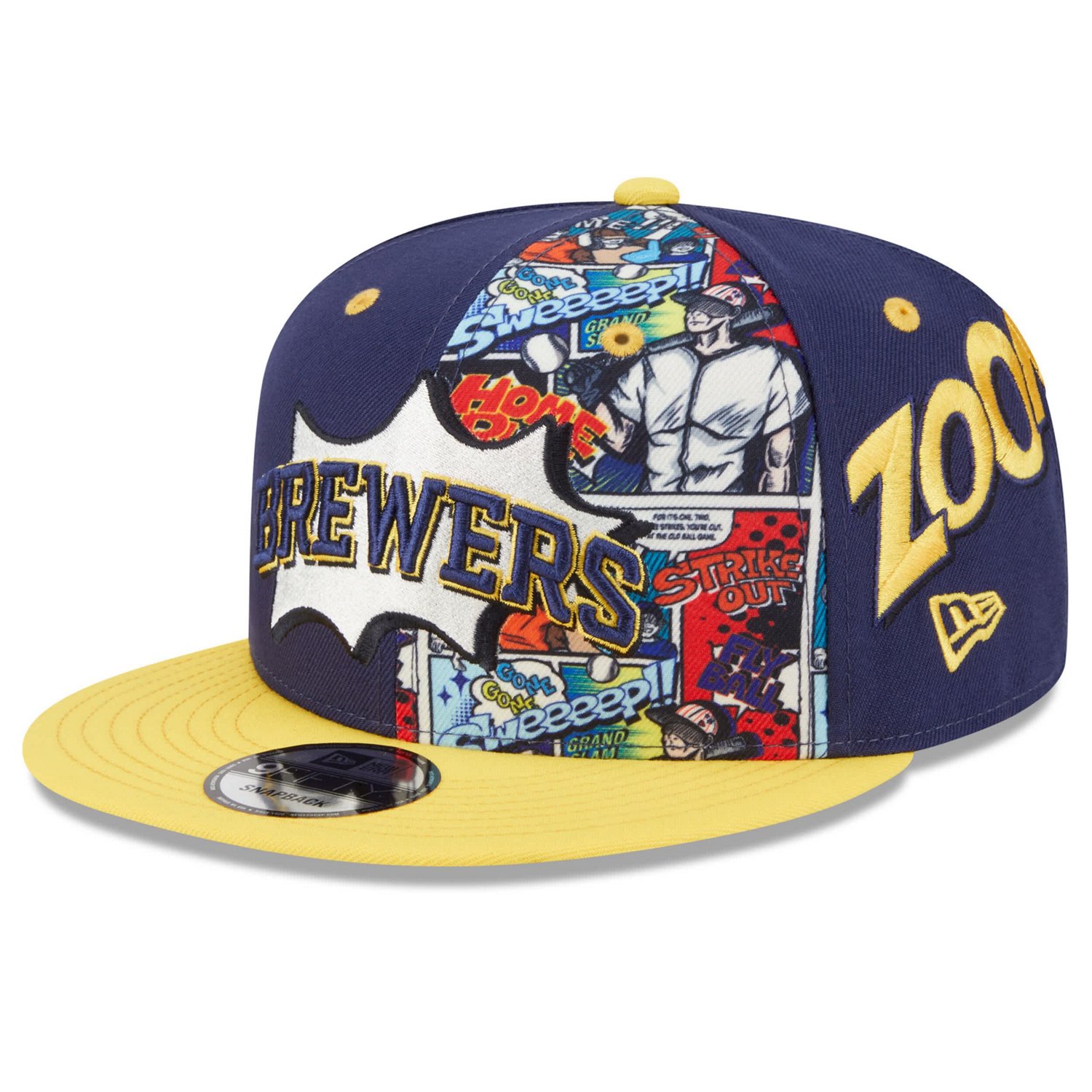 Youth New Era Gold Milwaukee Brewers 2025 MLB Diamond Hero Edition 9FIFTY Snapback Hat - view number 1