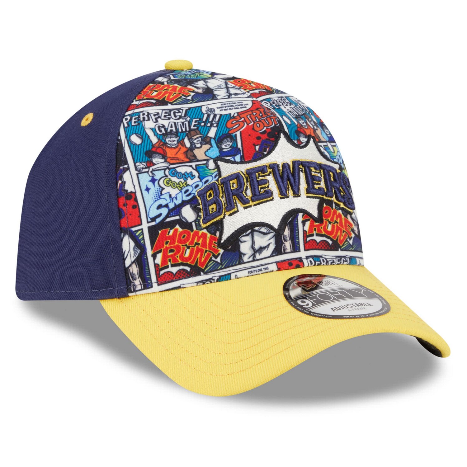 Youth New Era Gold Milwaukee Brewers 2025 MLB Diamond Hero Edition A-Frame 9FORTY Adjustable Hat - view number 3