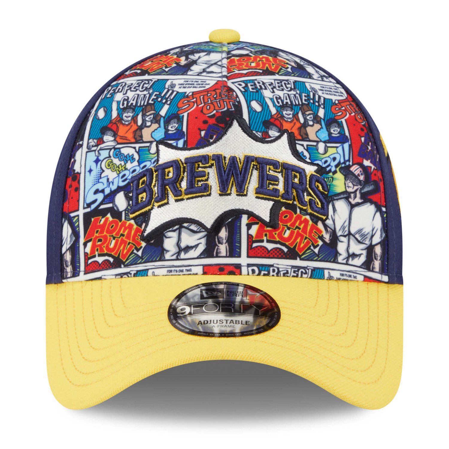 Youth New Era Gold Milwaukee Brewers 2025 MLB Diamond Hero Edition A-Frame 9FORTY Adjustable Hat - view number 2