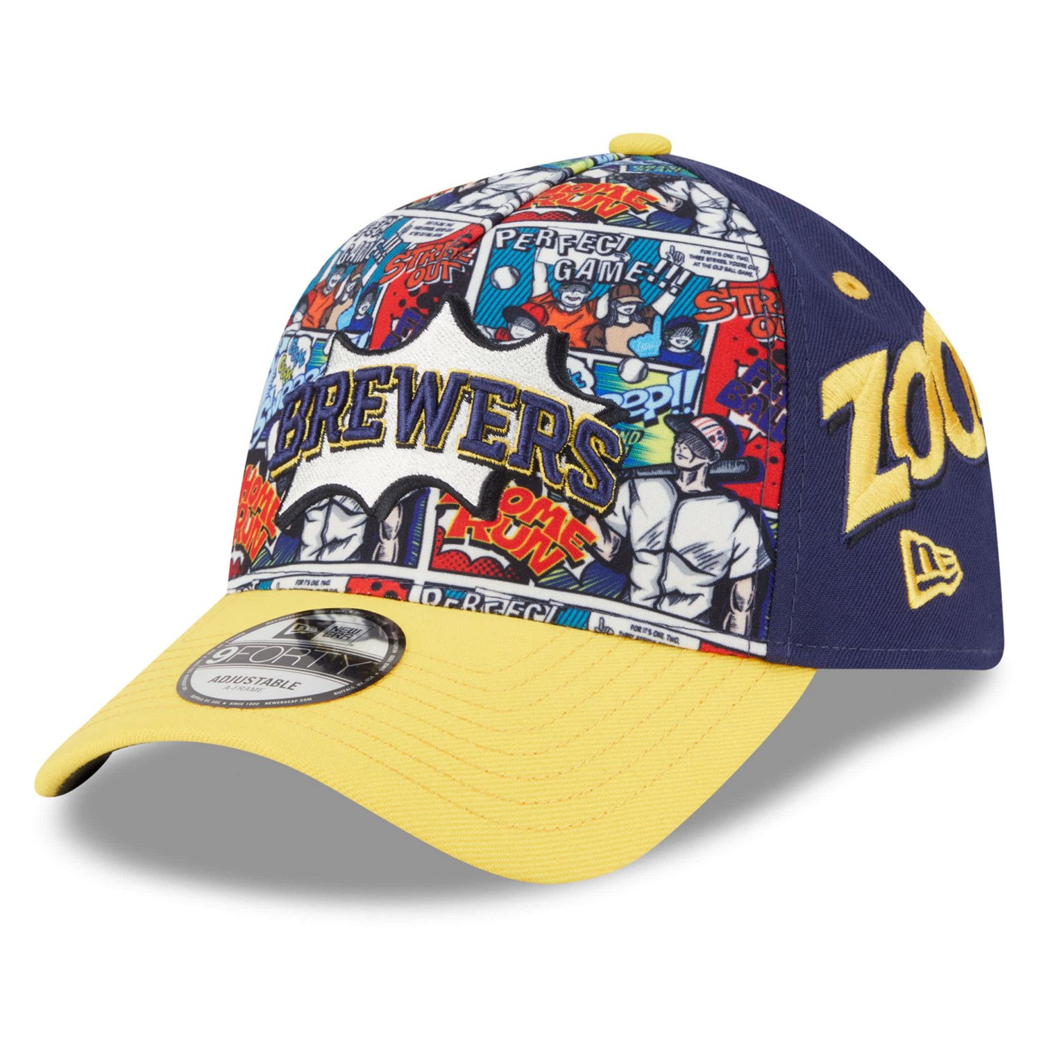 Youth New Era Gold Milwaukee Brewers 2025 MLB Diamond Hero Edition A-Frame 9FORTY Adjustable Hat