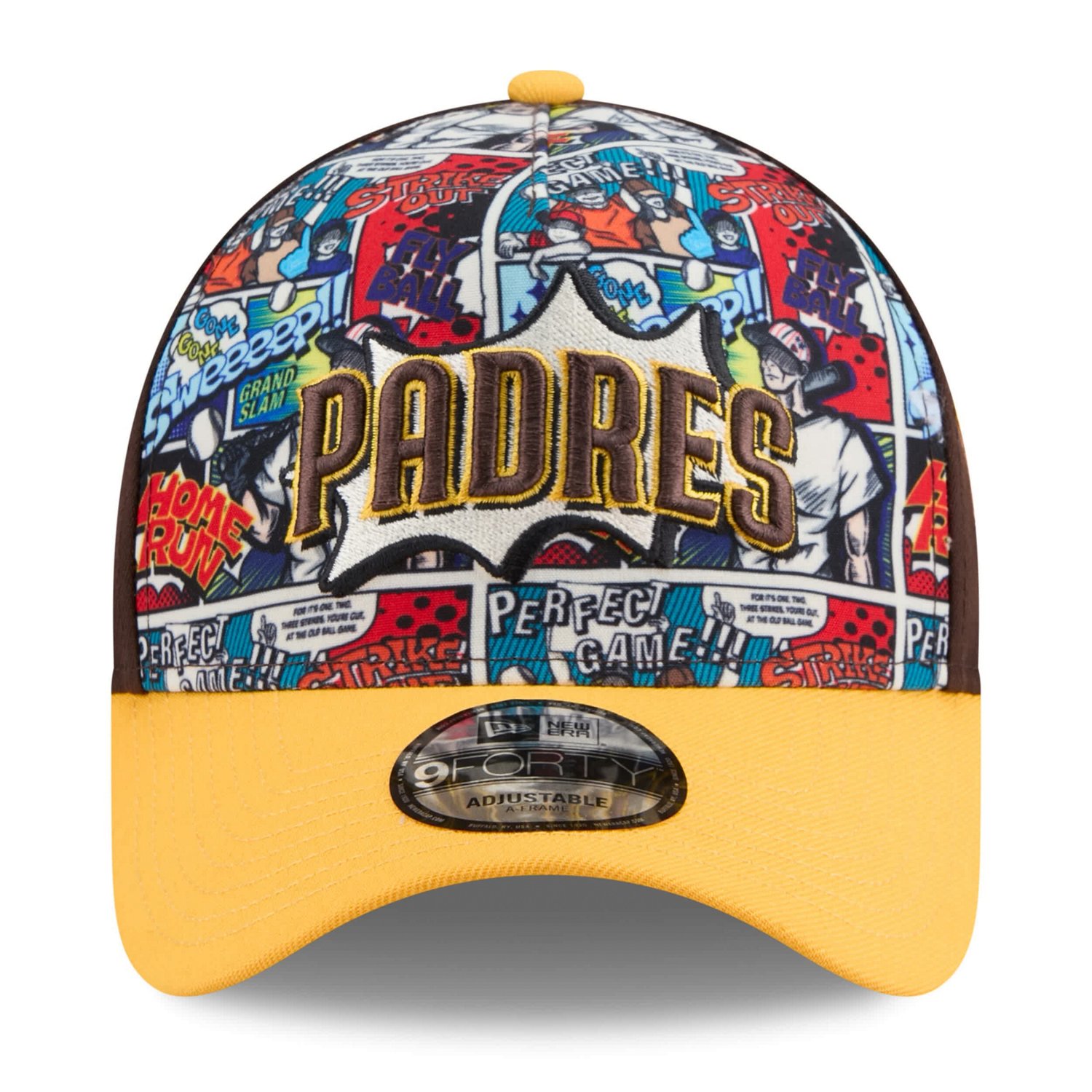 Youth New Era Gold San Diego Padres 2025 MLB Diamond Hero Edition A-Frame 9FORTY Adjustable Hat - view number 2