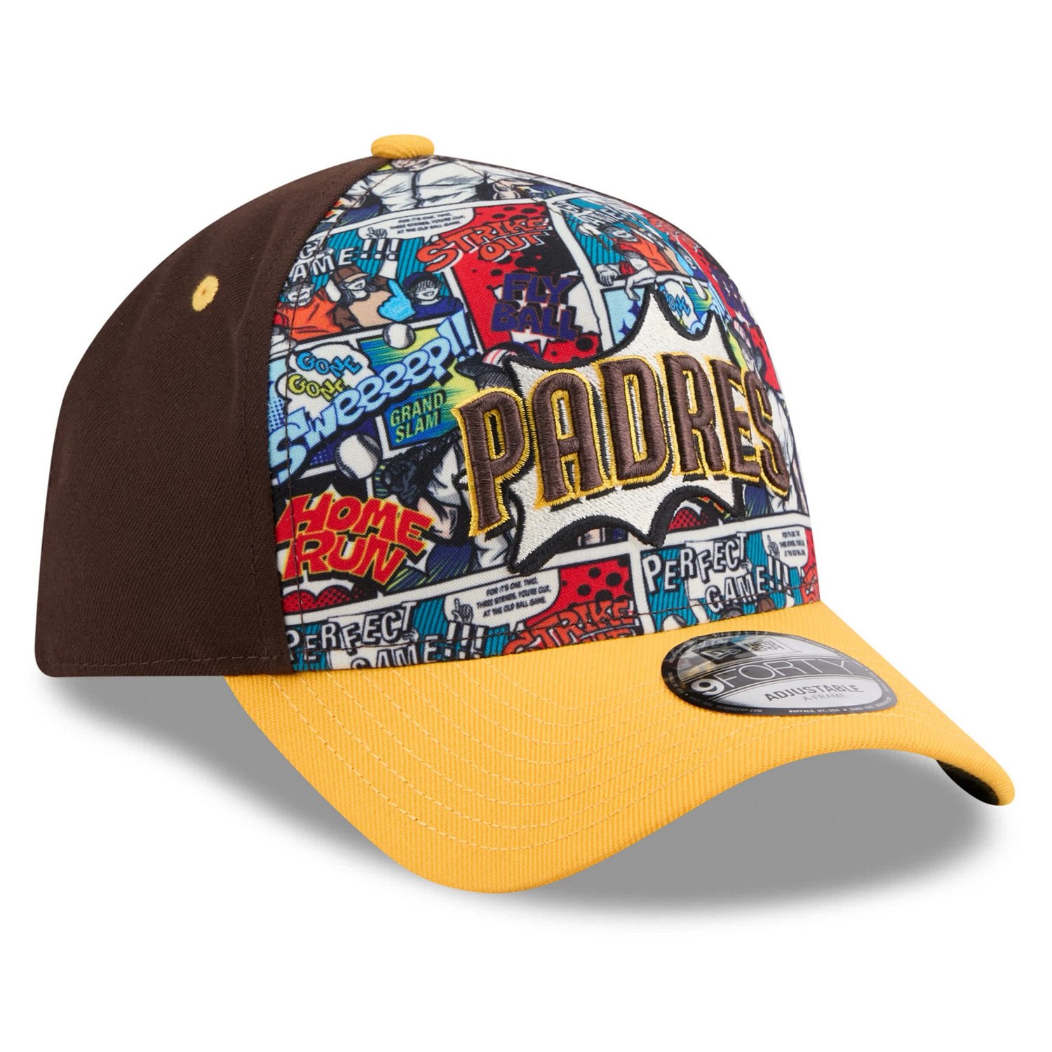 Youth New Era Gold San Diego Padres 2025 MLB Diamond Hero Edition A-Frame 9FORTY Adjustable Hat - view number 3