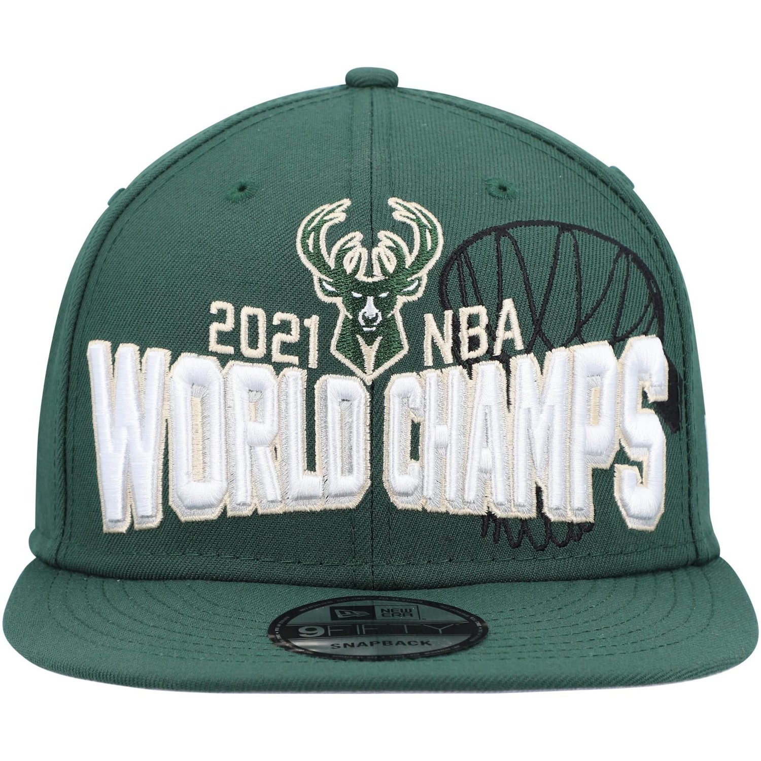 Youth New Era Hunter Milwaukee Bucks 2021 NBA Finals Champions On The Court 9FIFTY Snapback Hat