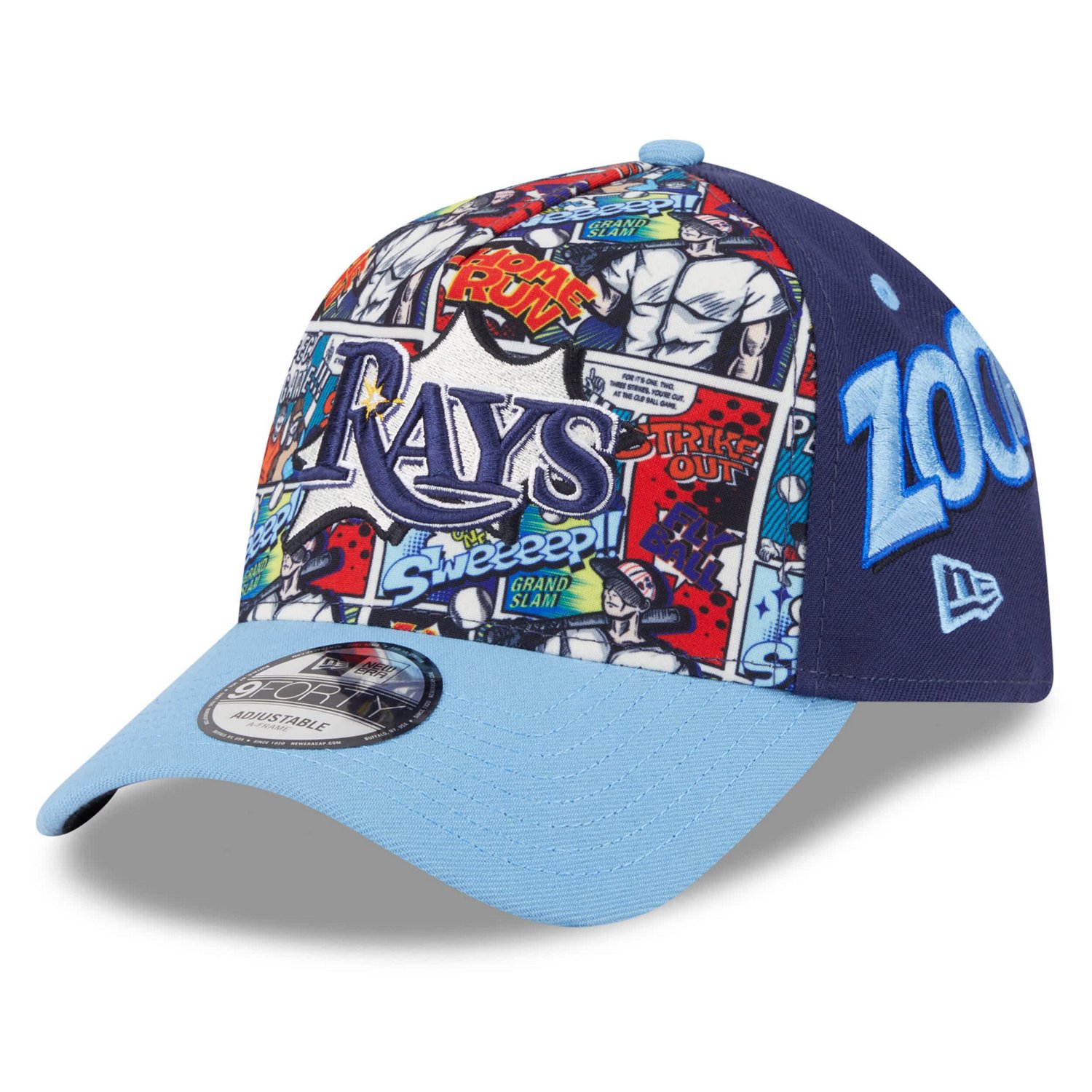 Youth New Era Light Blue Tampa Bay Rays 2025 MLB Diamond Hero Edition A-Frame 9FORTY Adjustable Hat