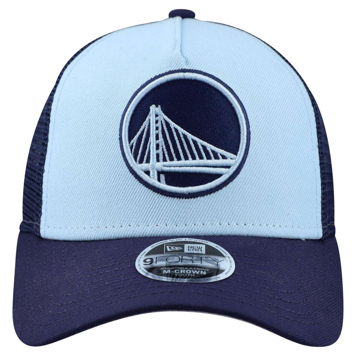 Youth New Era Light Golden State Warriors Colorpack 9FORTY A-Frame Trucker Adjustable Hat - view number 2