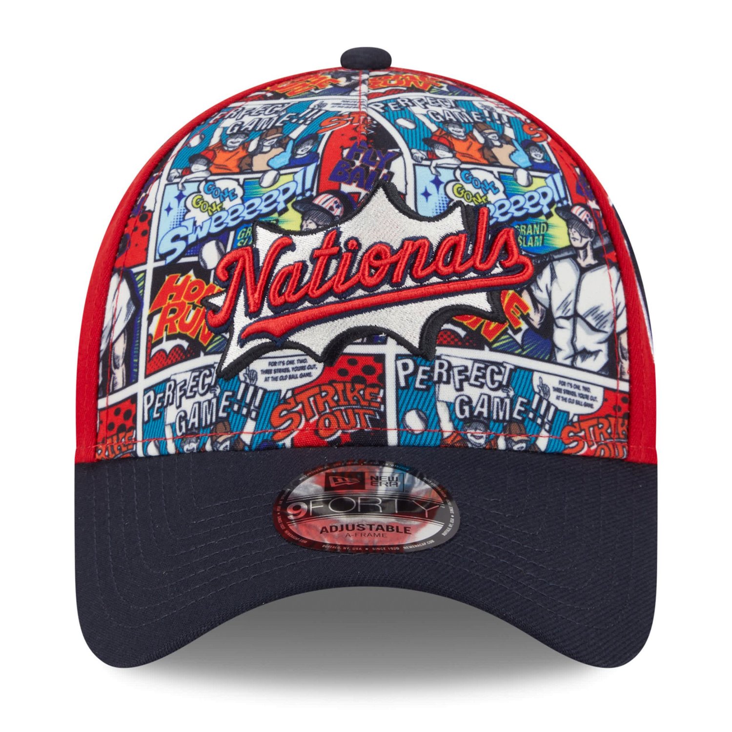 Youth New Era Navy Washington Nationals 2025 MLB Diamond Hero Edition A-Frame 9FORTY Adjustable Hat - view number 2